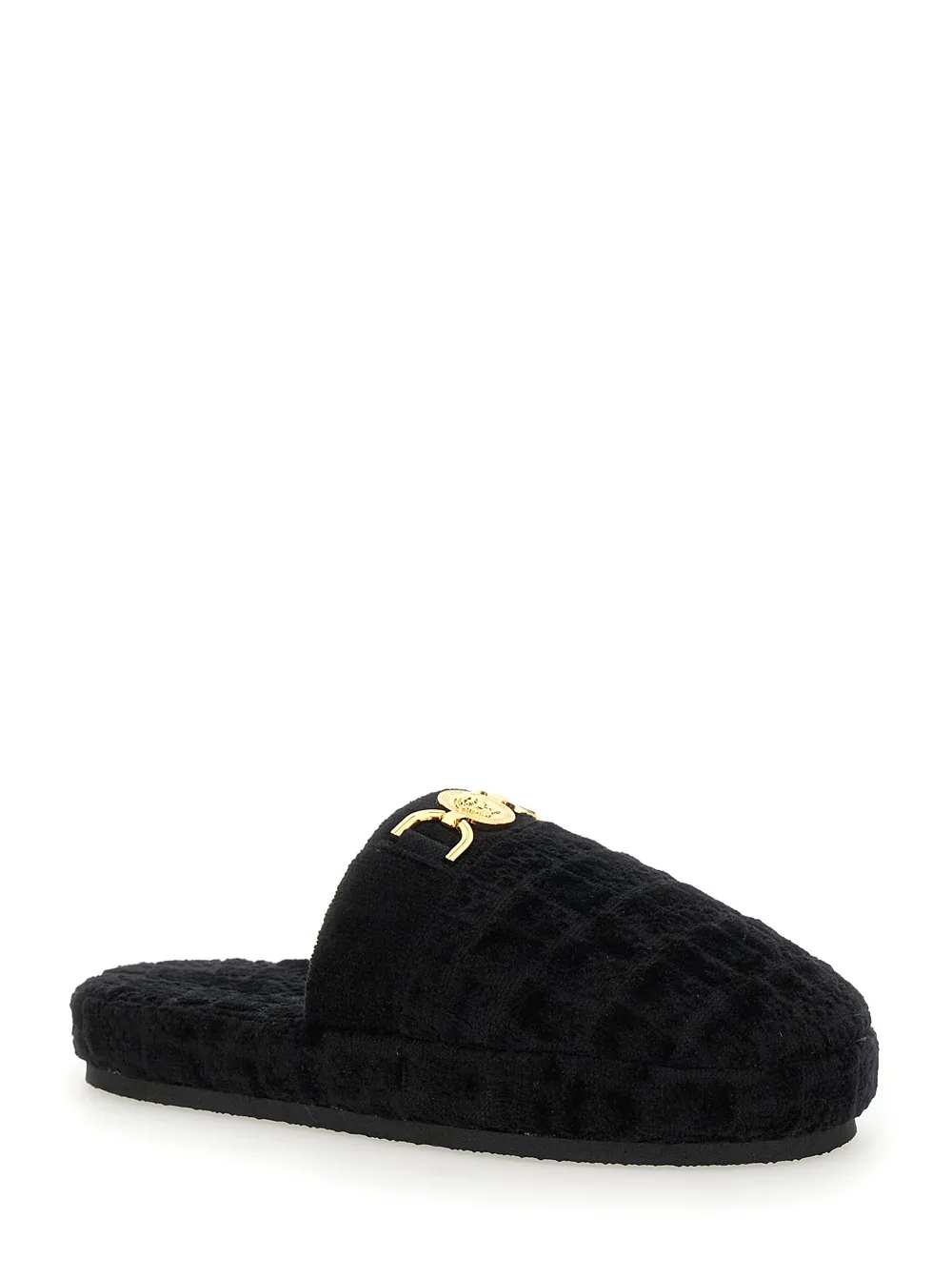 Logo-Plated Quilted Slippers by Versace Home