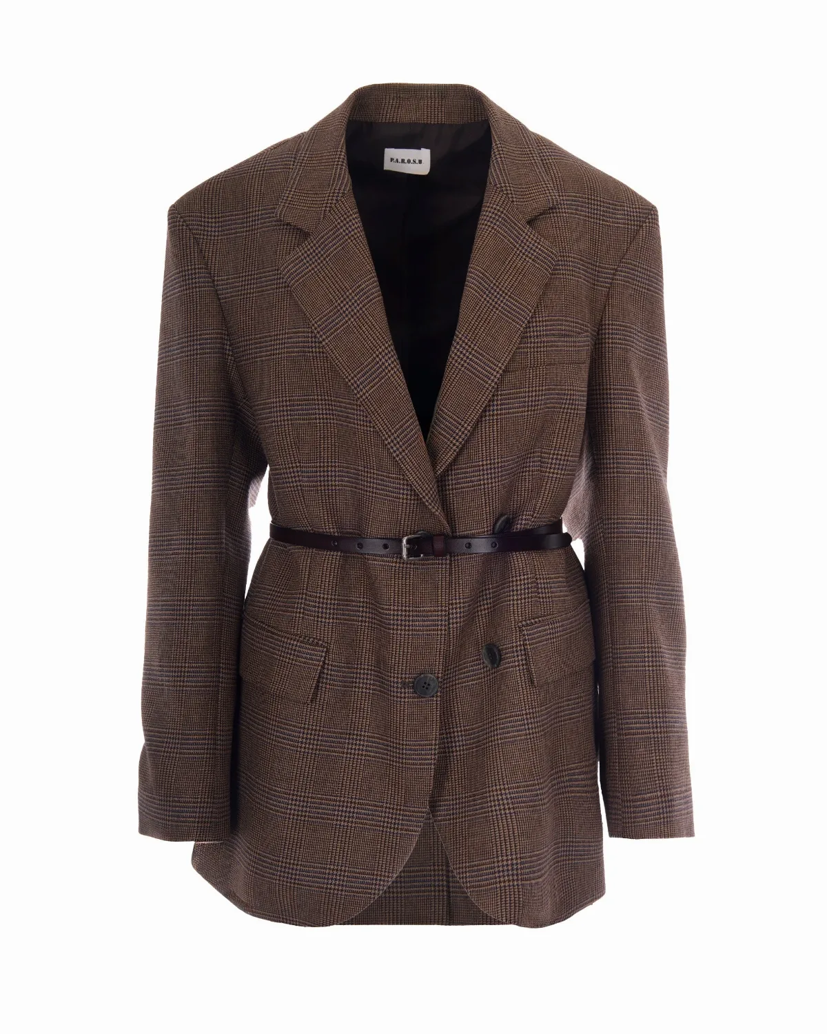Double-Breasted Checked Viscose Wool Blazer by P.A.R.O.S.H.