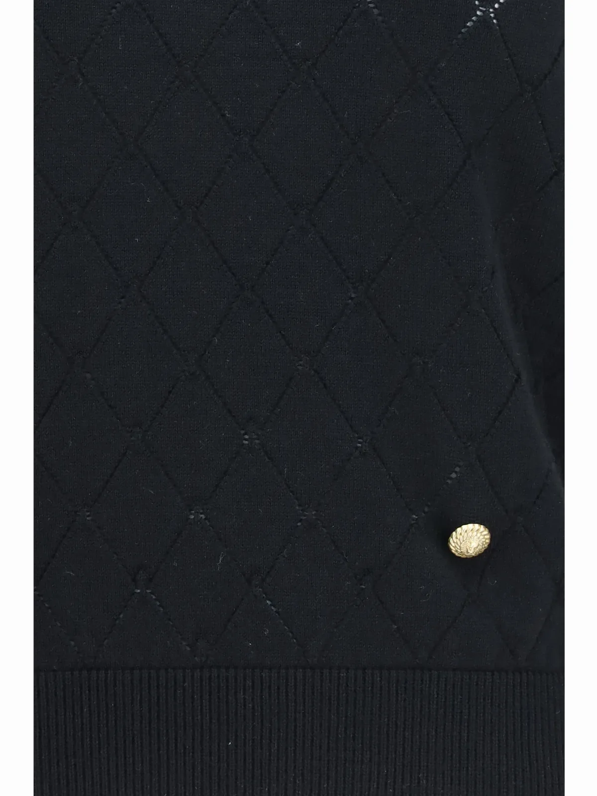 Quilted Merino Wool Crewneck Tank Top by Balmain