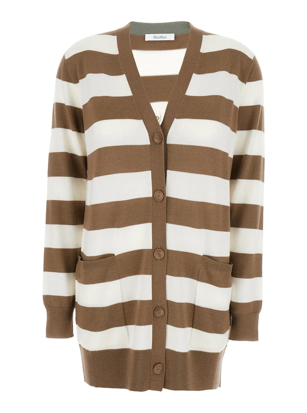 Striped Virgin Wool Cardigan by Max Mara