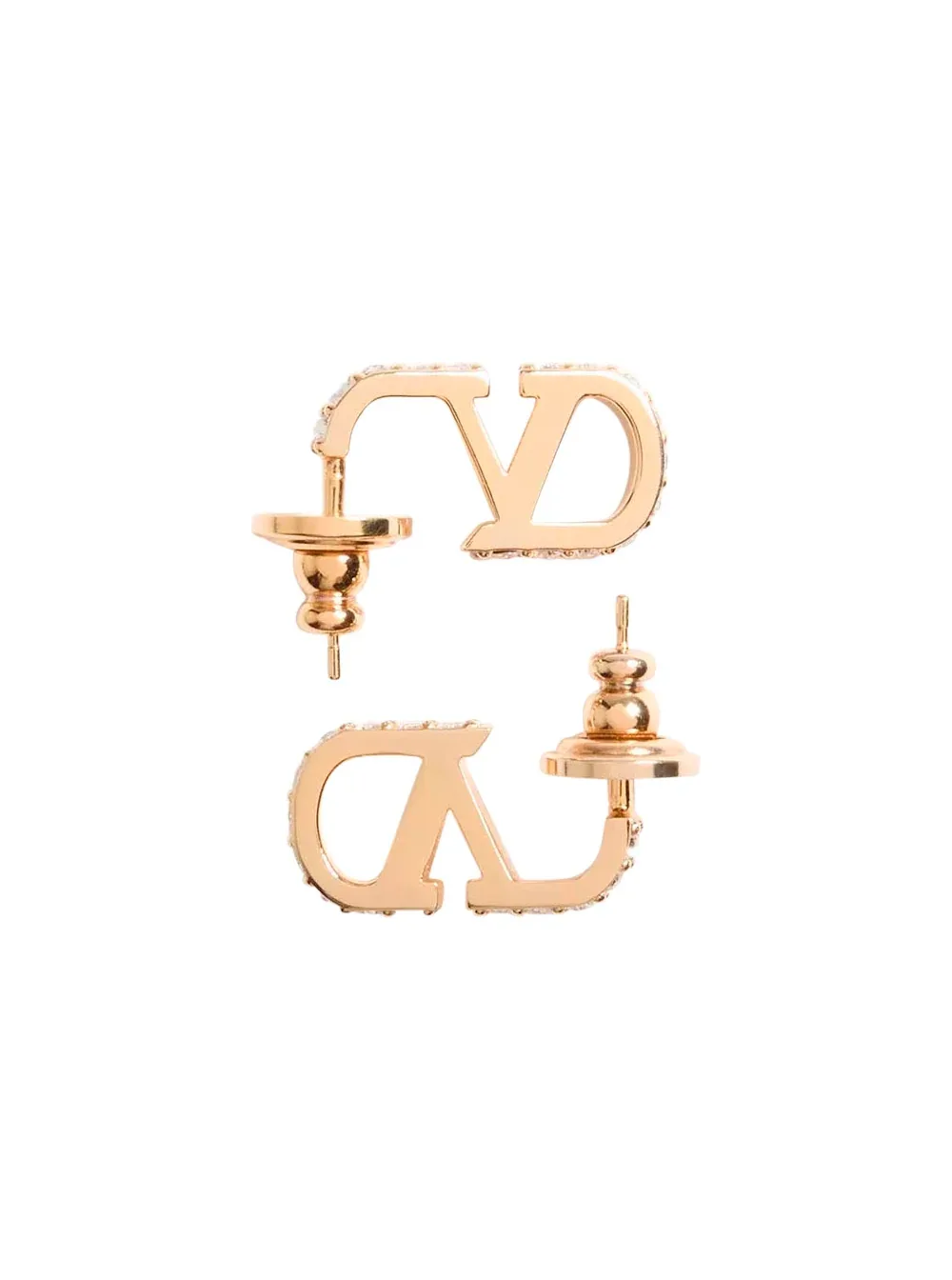 VLogo Rhinestone-Embellished Earrings by Valentino Garavani