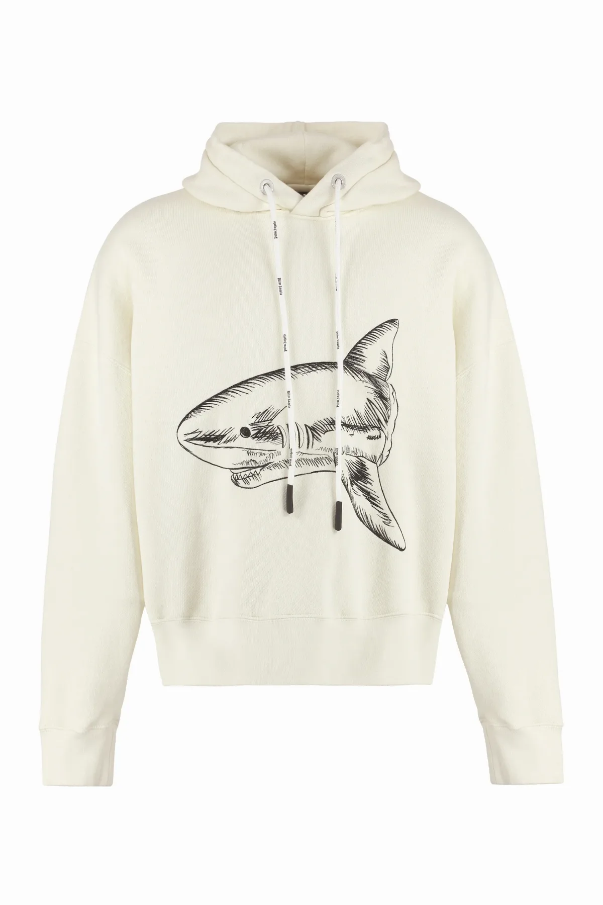 Shark-Embroidered Cotton Hoodie by Palm Angels