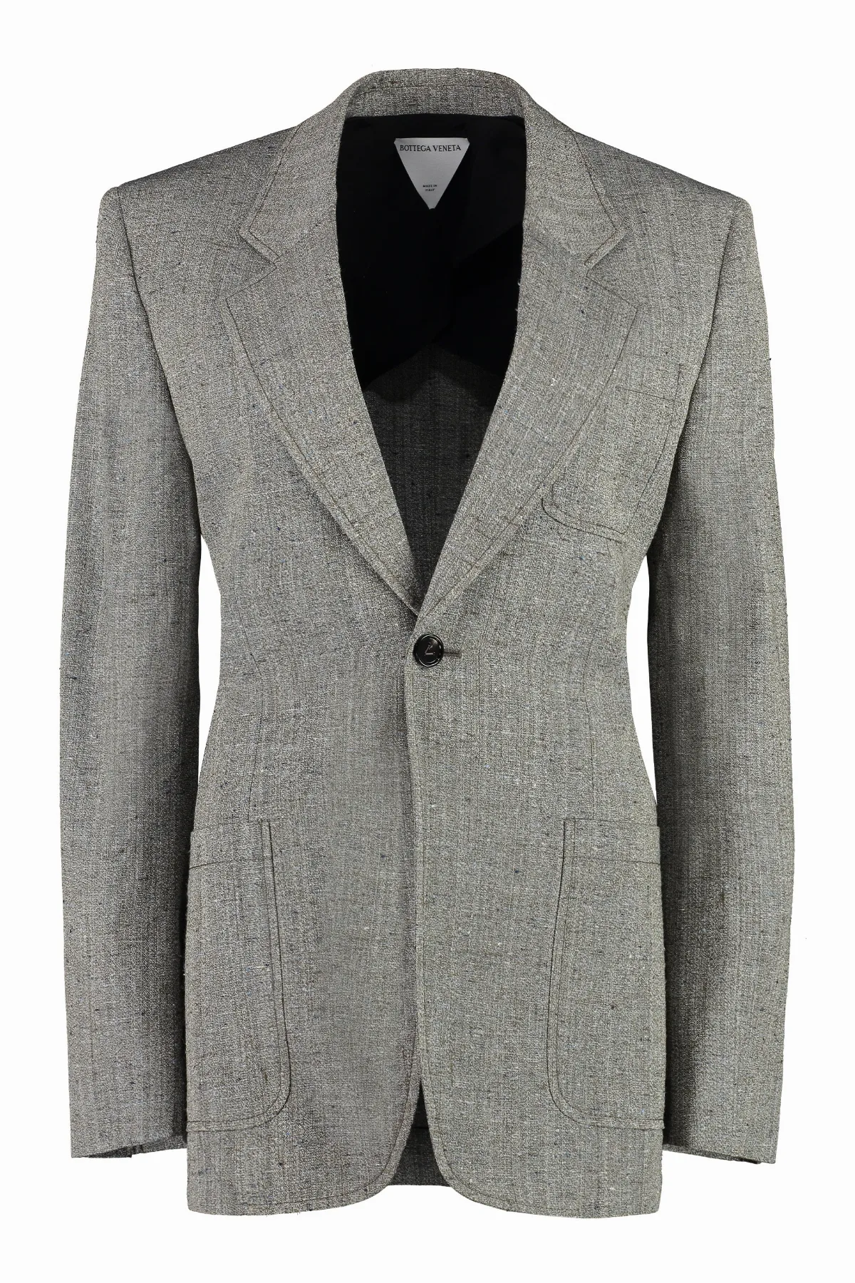 Viscose-Silk Lapel Blazer by Bottega Veneta