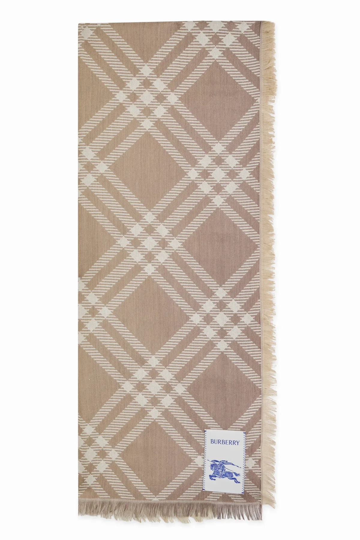 Wool-Silk Check Scarf by Burberry