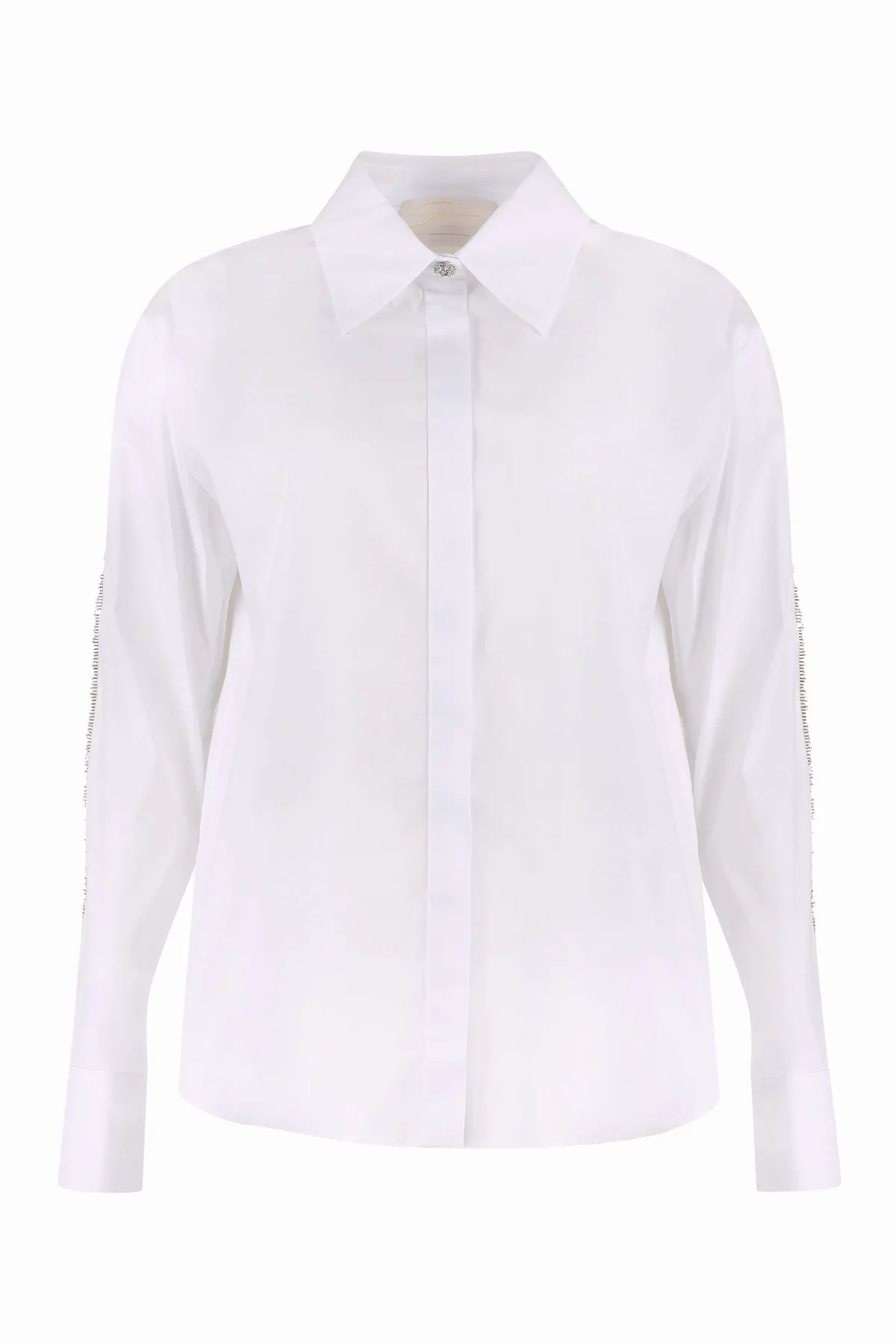 Bead-Embroidered Stretch Poplin Shirt by Genny