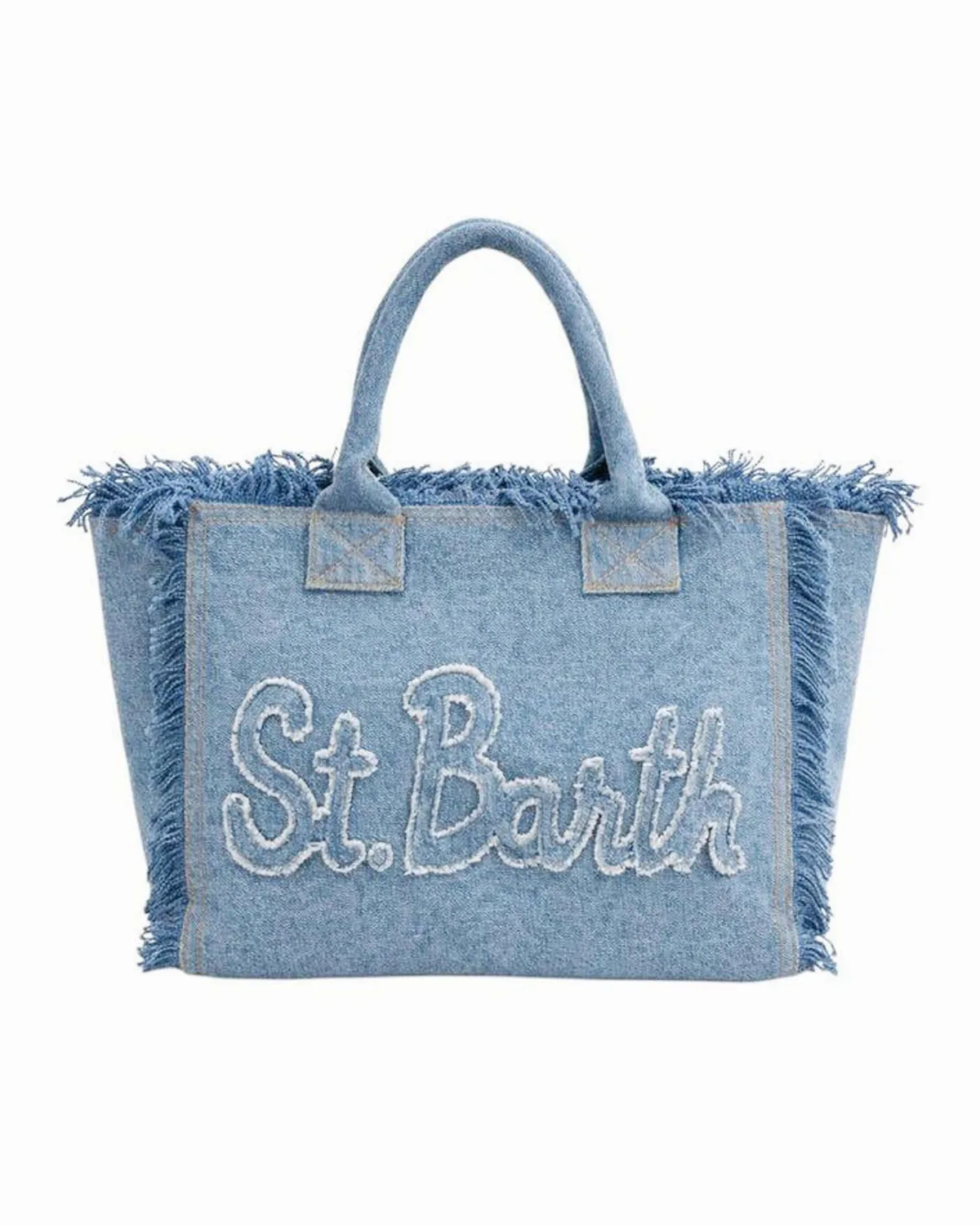 Denim Frayed Shoulder Bag by Mc2 Saint Barth