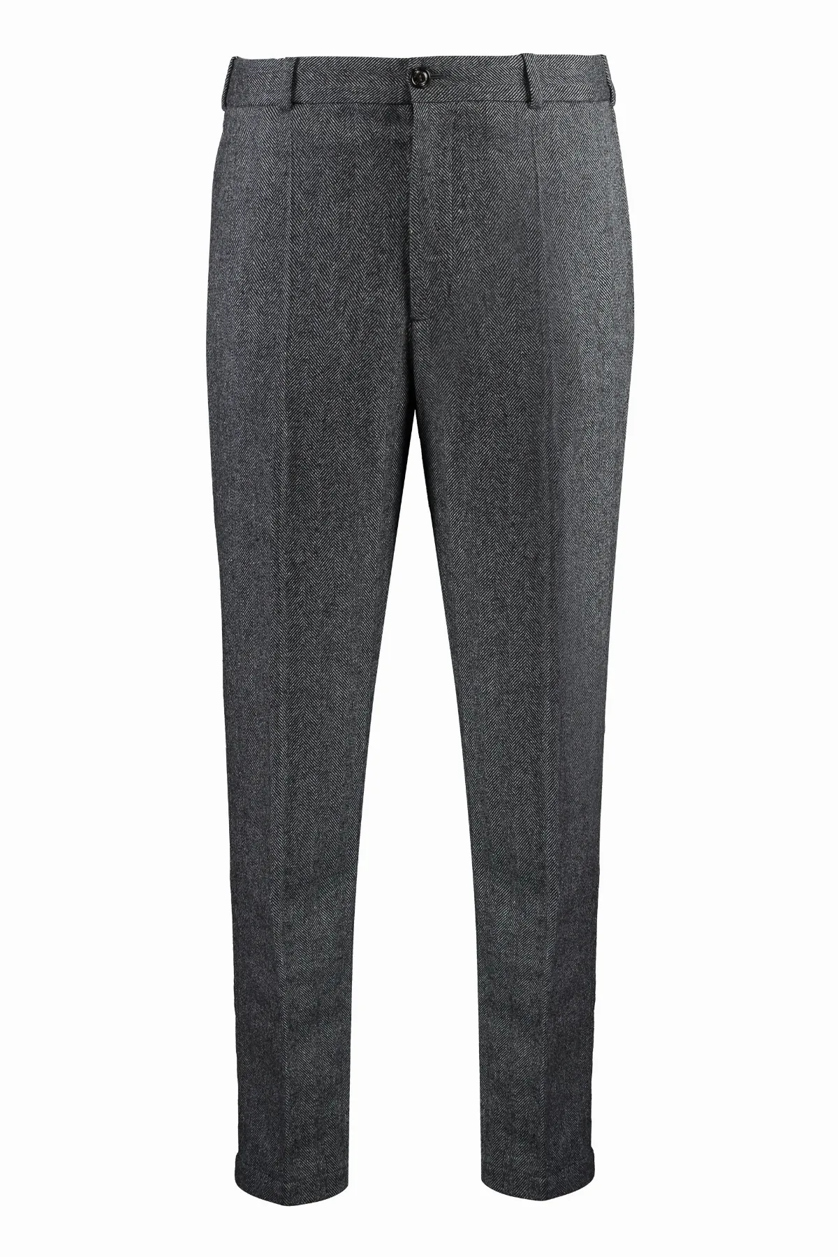 Herringbone Tweed Virgin Wool Trousers by Moncler