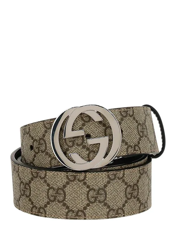Logo-Engraved Buckle GG Monogram Belt by Gucci