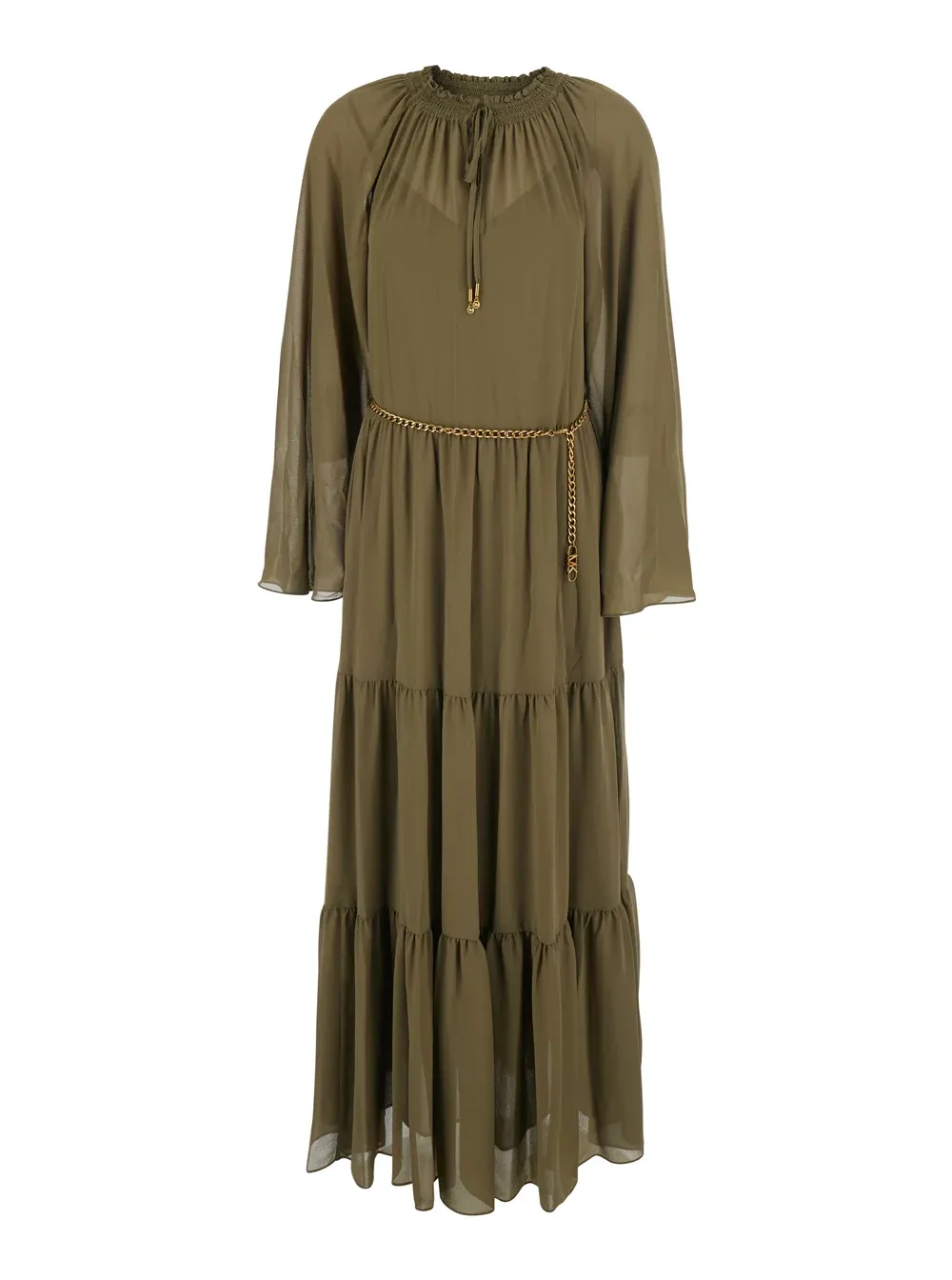 Tiered Maxi with Chain Detail Dress by MICHAEL Michael Kors