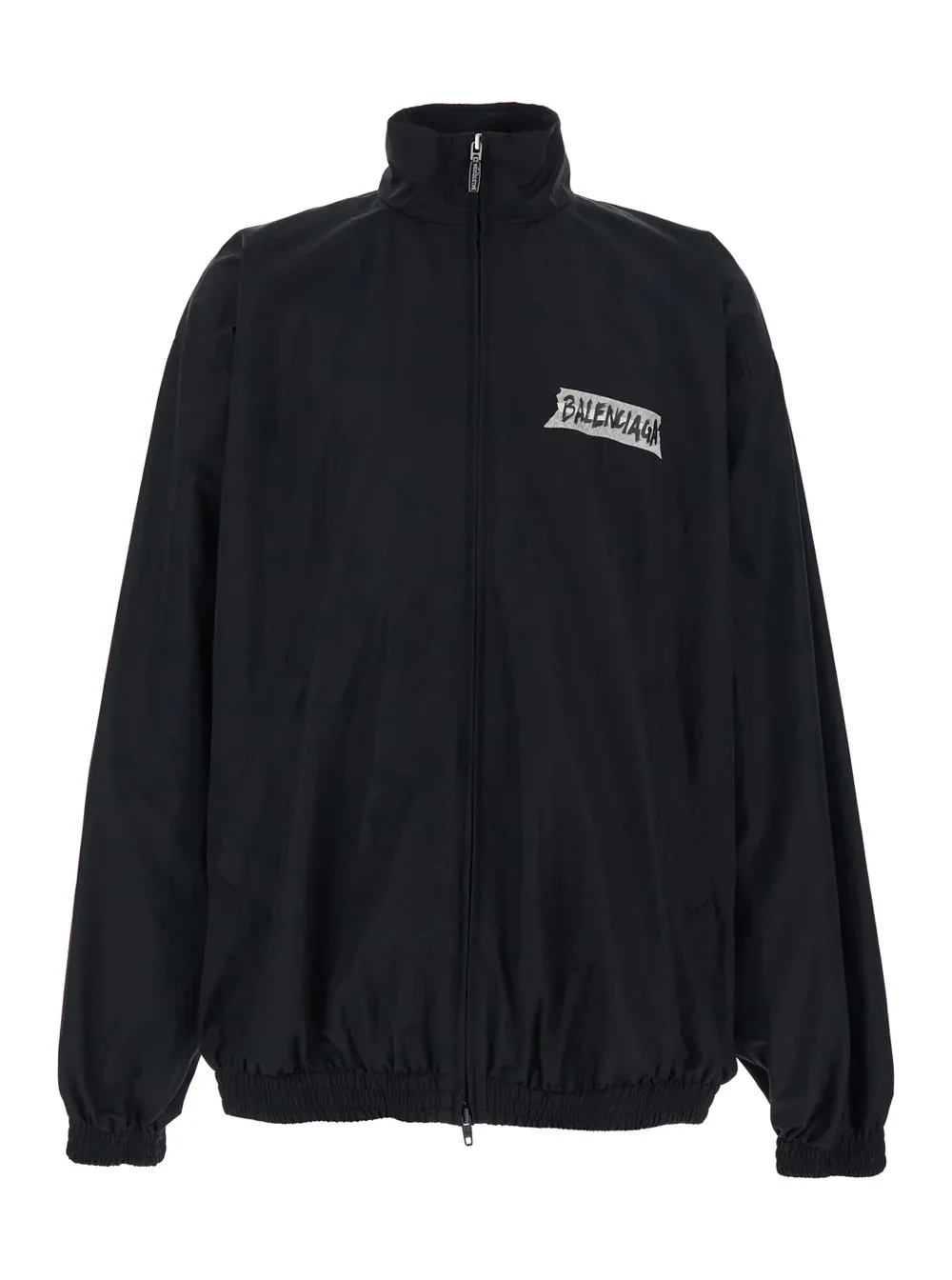 High-Collar Logo-Embroidered Cotton Blend Jacket by Balenciaga