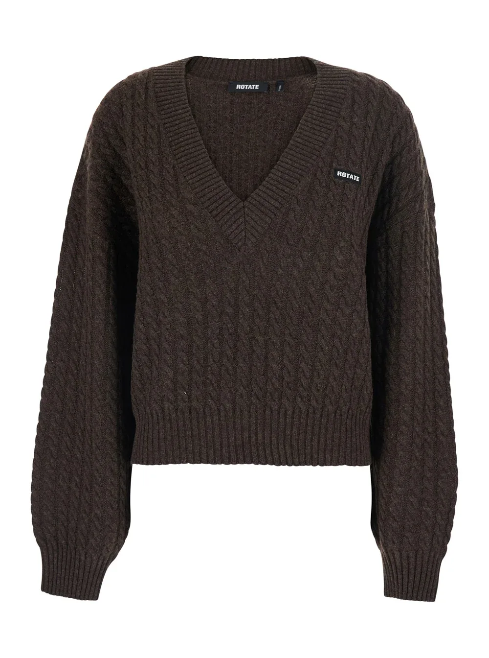 Cable-Knit Merino Wool Sweater by Rotate Birger Christensen