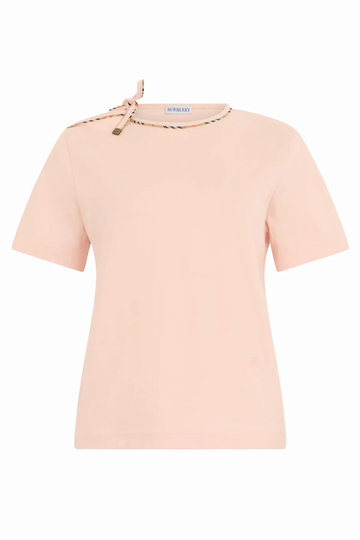 Tartan-Detail Cotton T-Shirt by Burberry