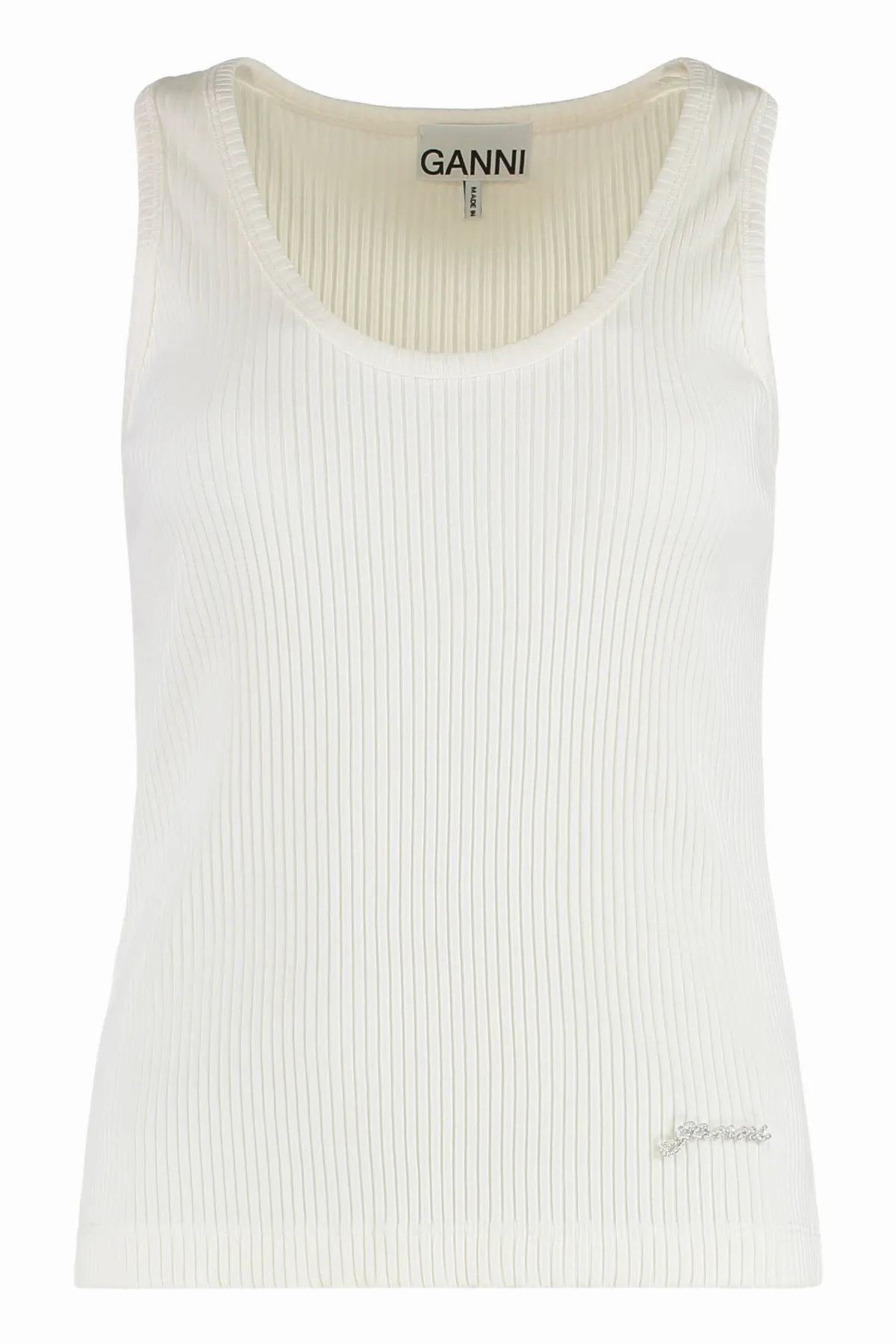 Organic Cotton Ribbed Tank Top by Ganni