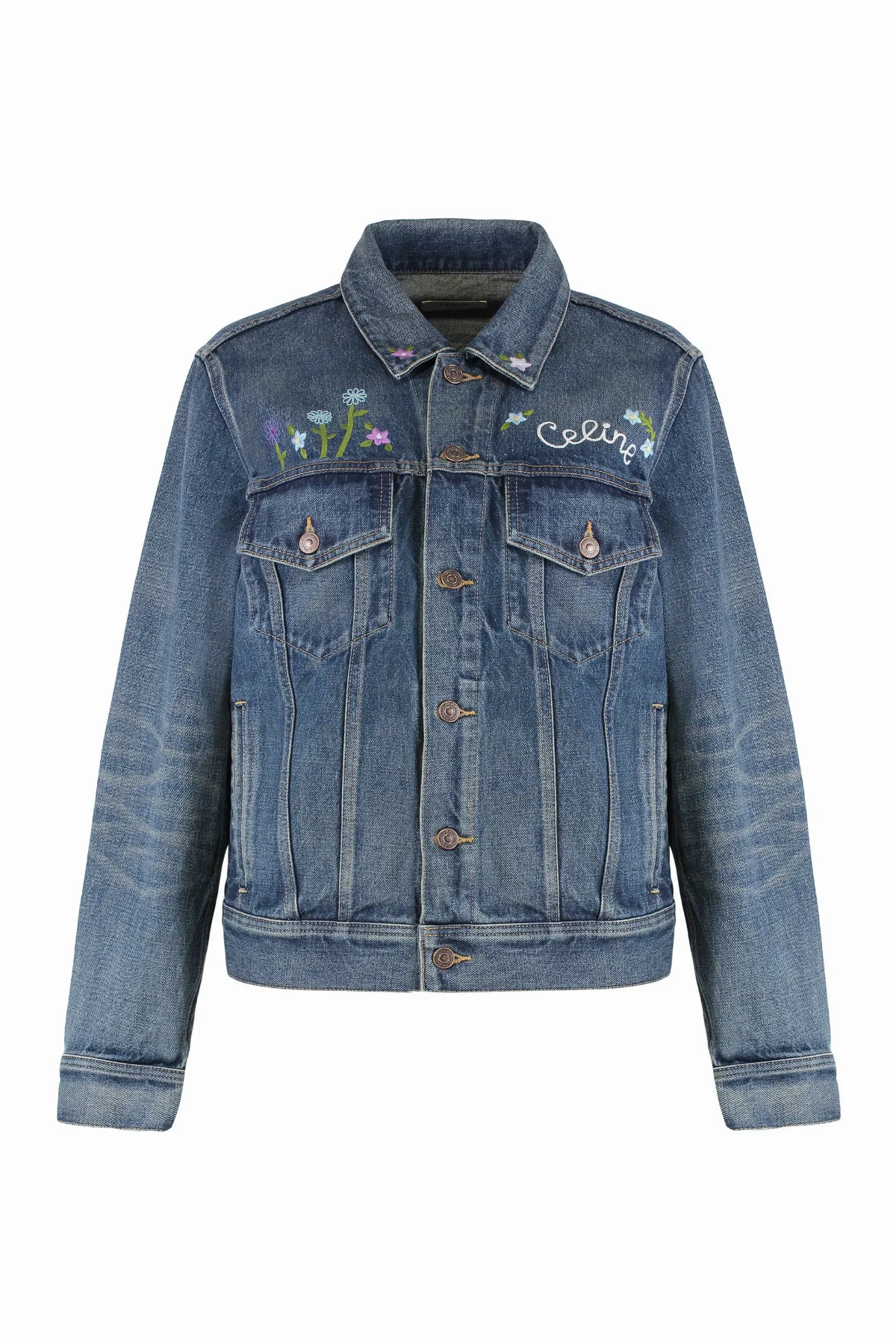 Embroidered Denim Jacket by Celine