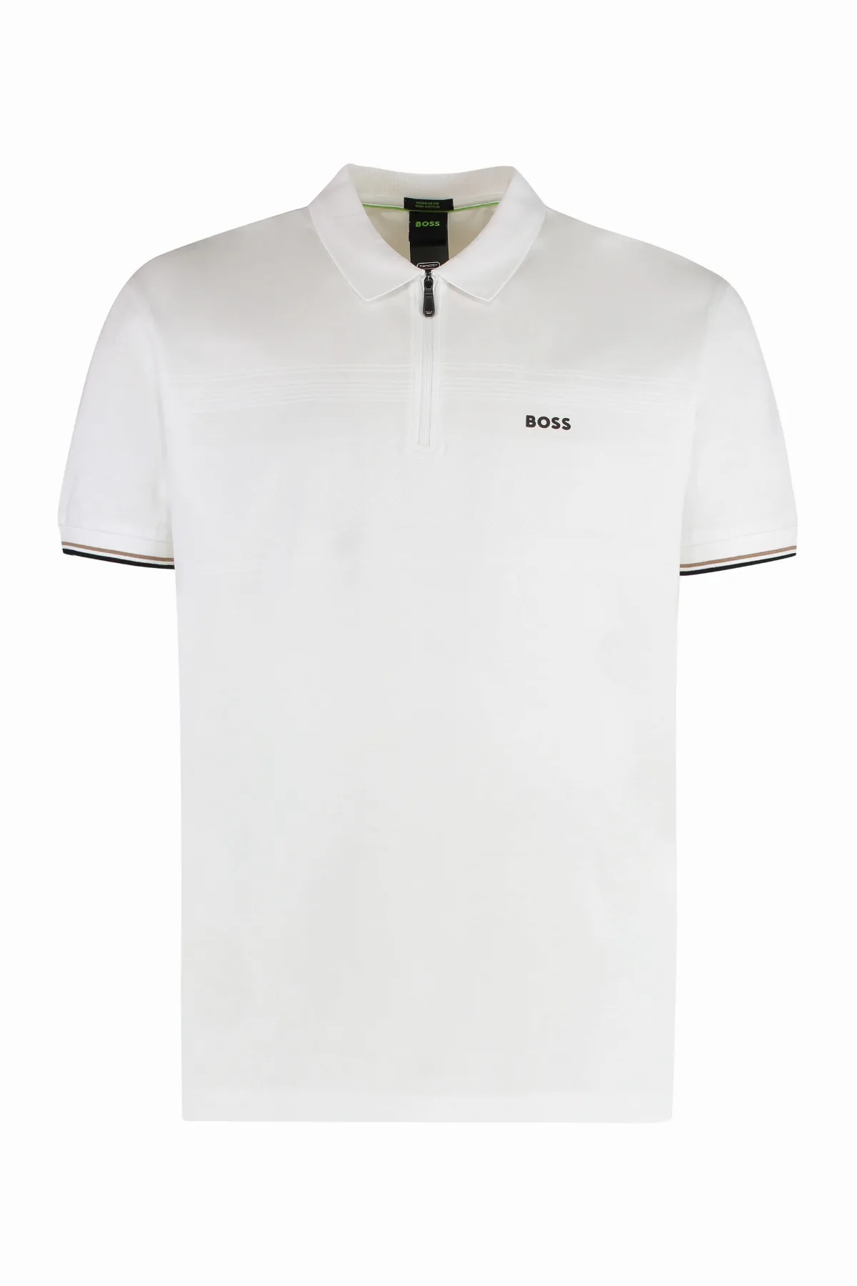 Ribbed-Edge Cotton Polo Shirt by Hugo Boss