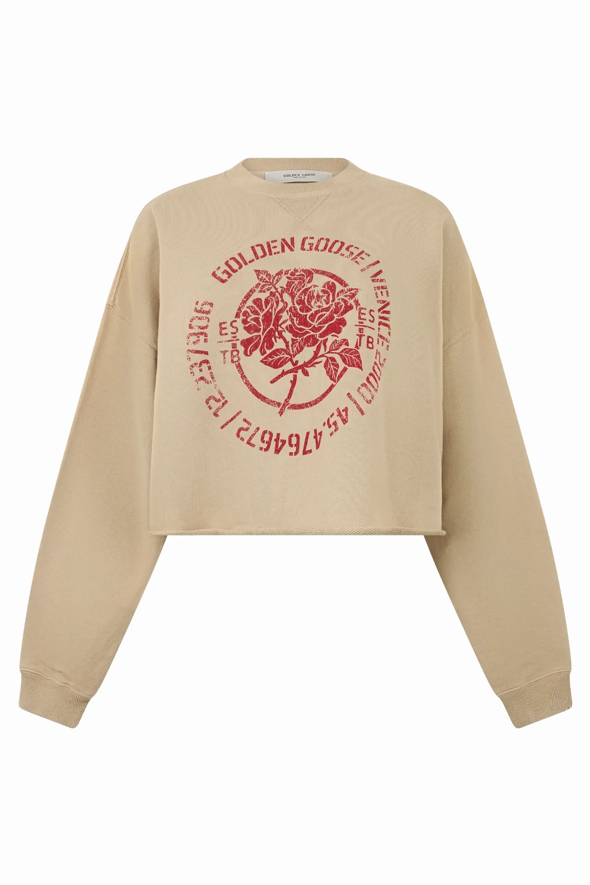Cropped Cotton Sweatshirt by Golden Goose