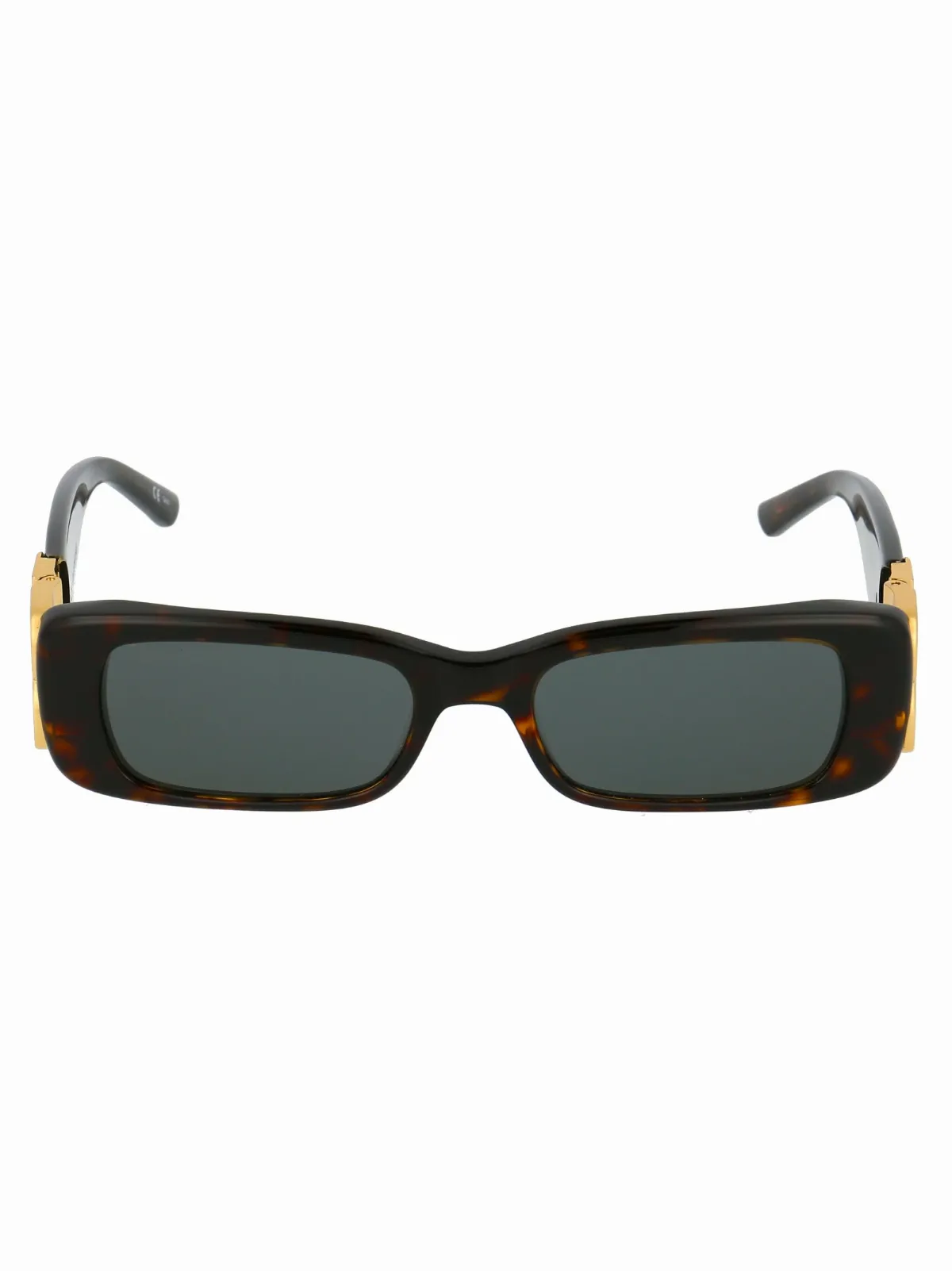 BB0096S Tortoiseshell Metal Rectangle Sunglasses by Balenciaga