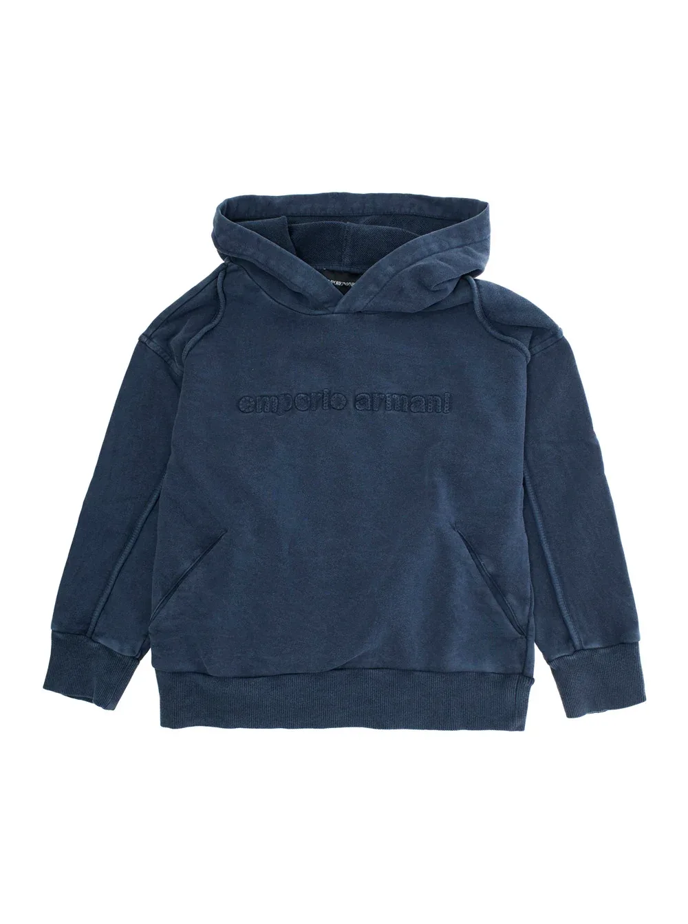Logo-Embroidered Cotton Hoodie by Emporio Armani