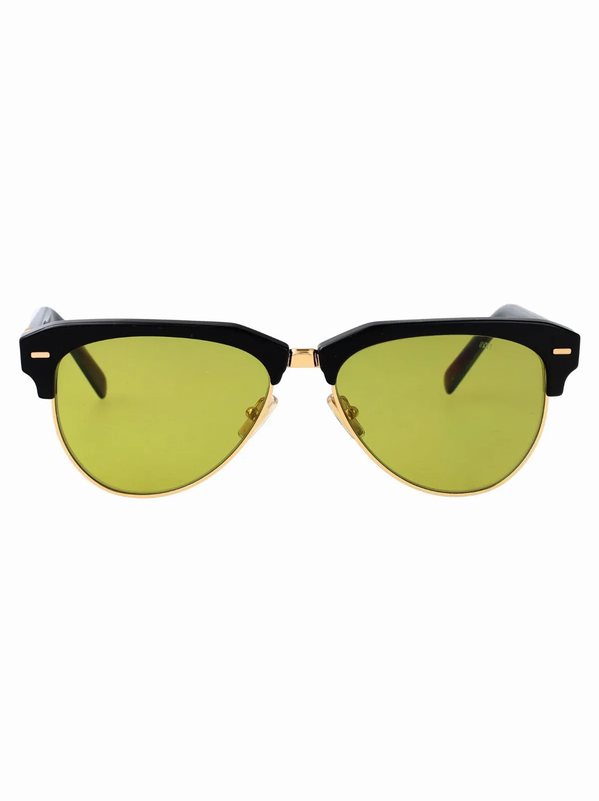 0MU Yellow-Tinted Clubmaster Sunglasses by Miu Miu