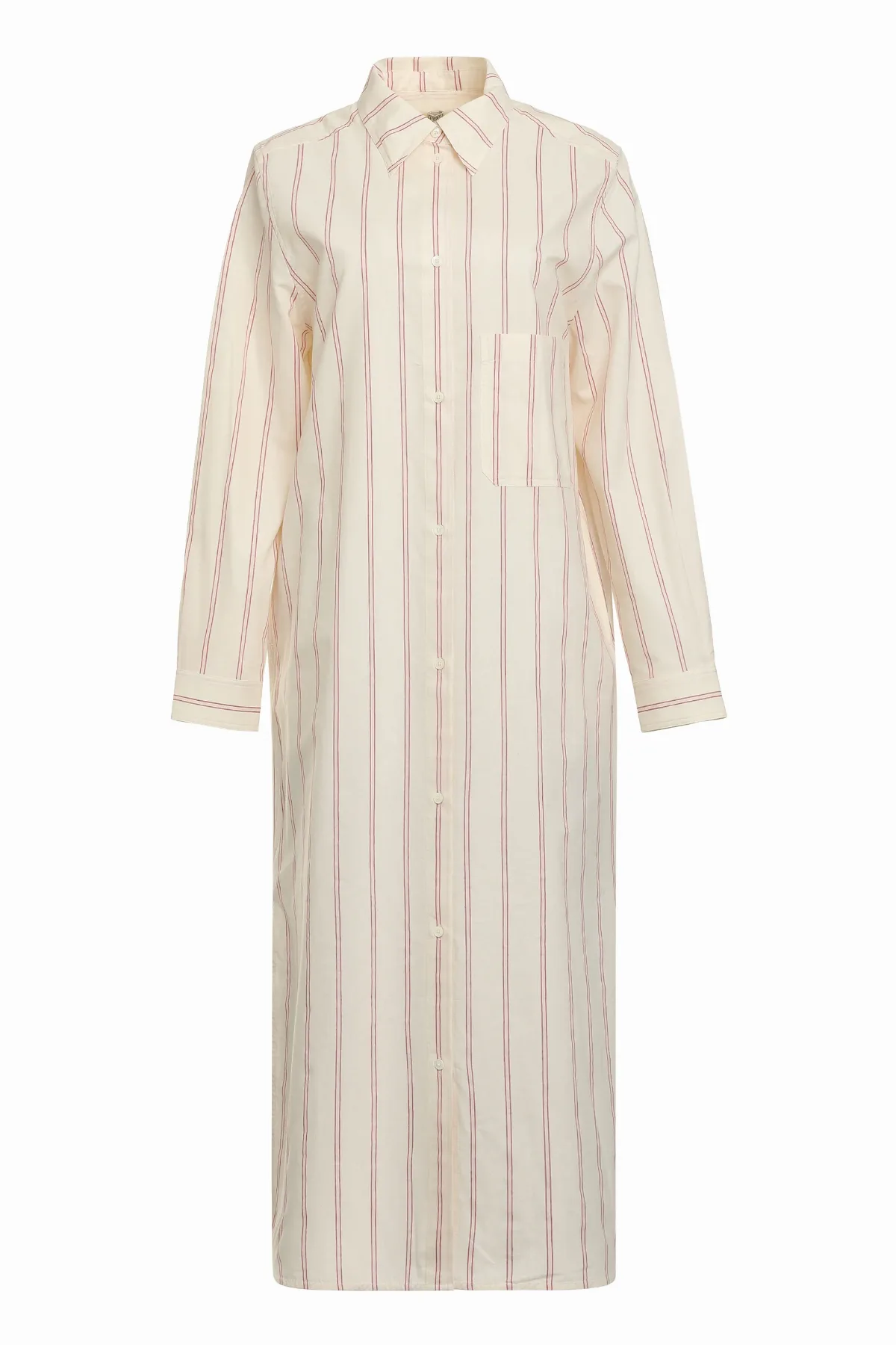 Striped Cotton-Silk Shirtdress by Toteme