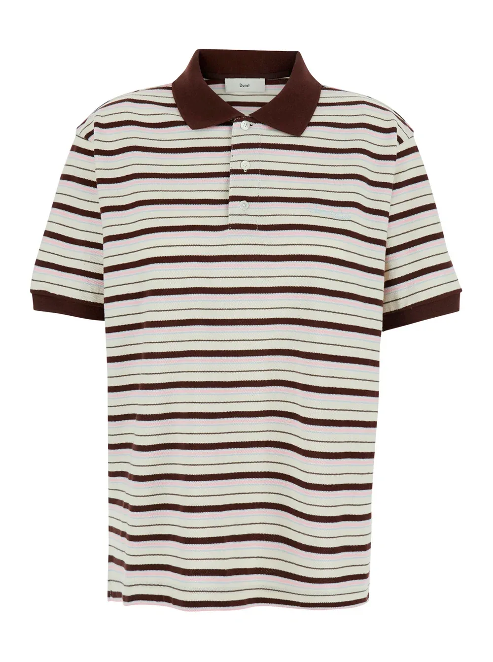 Striped Cotton Polo Shirt by Dunst