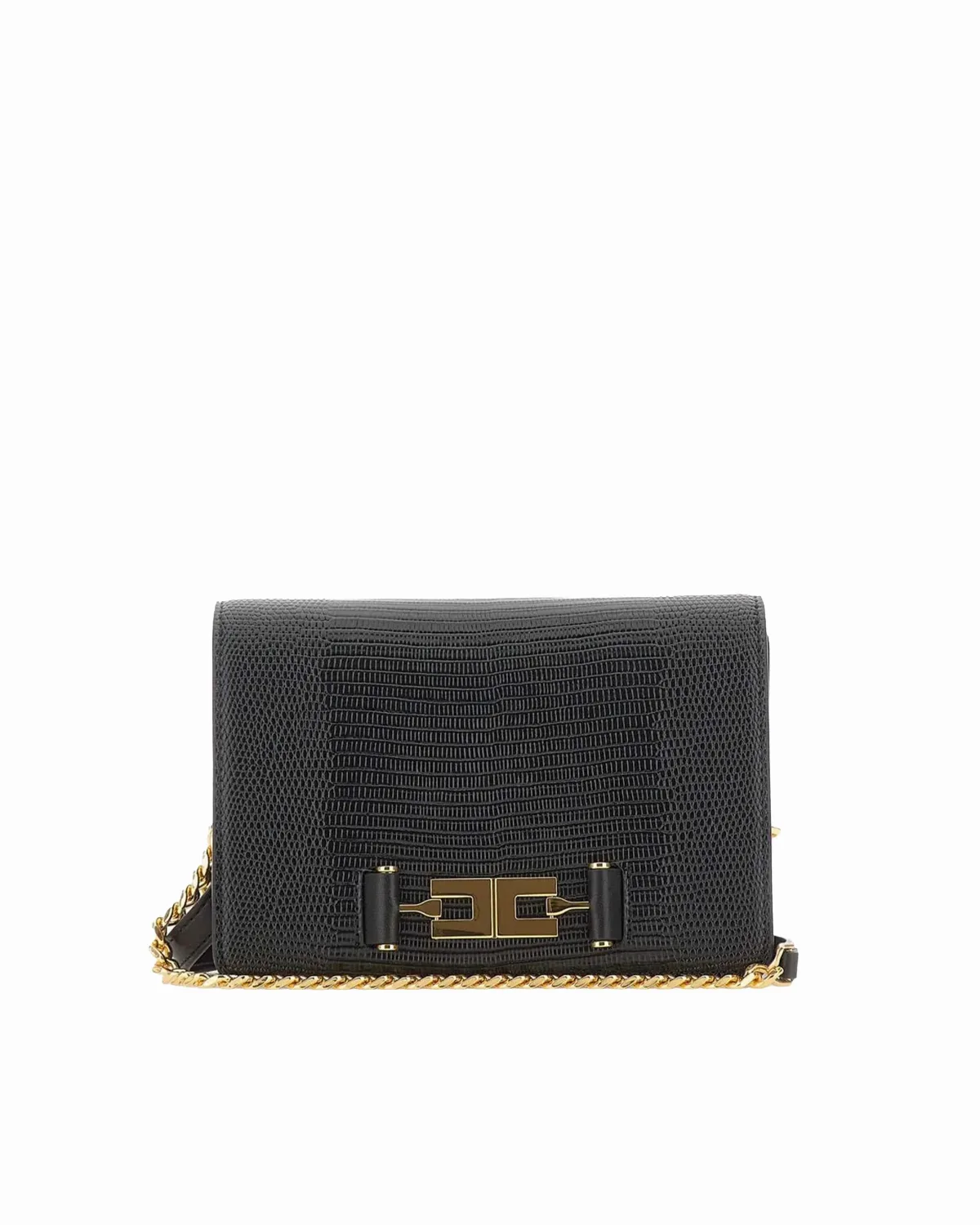 Lizard-Effect Leather-Look Shoulder Bag by Elisabetta Franchi