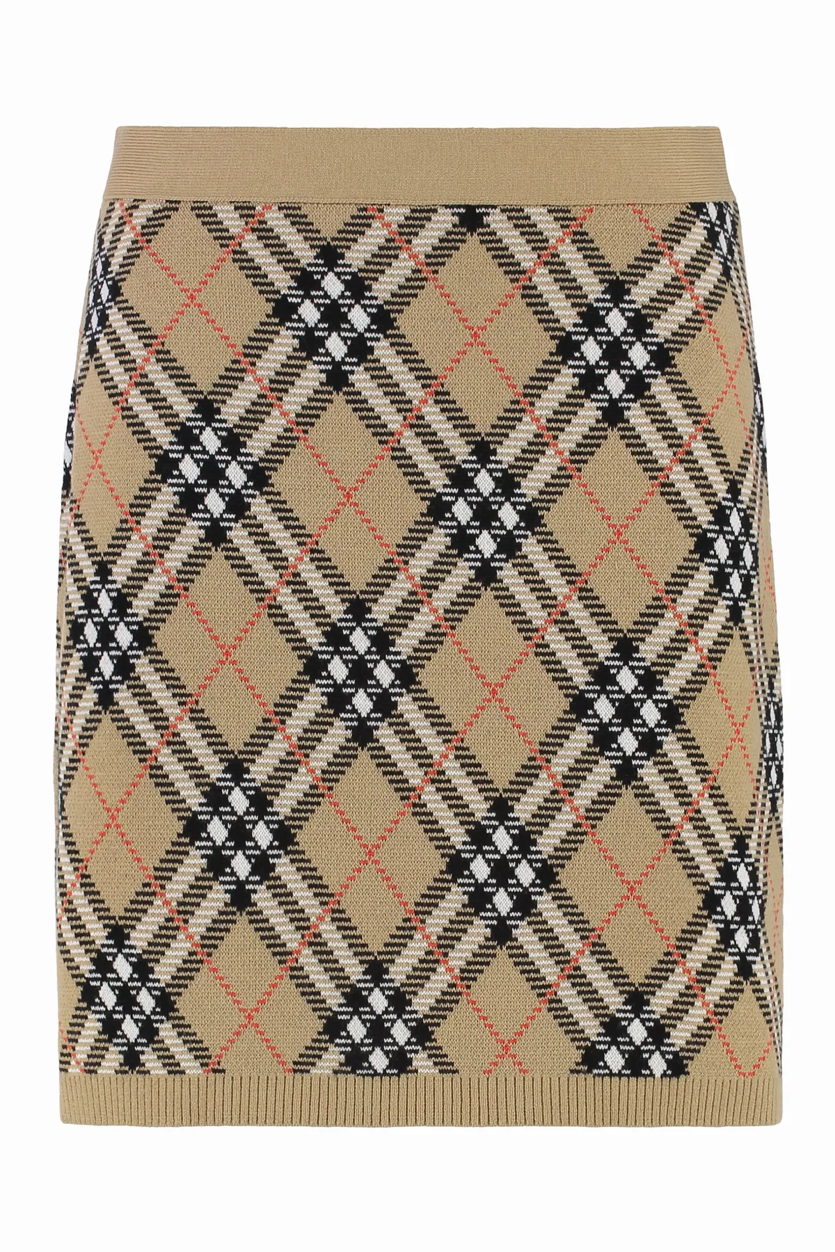 Check-Knit Wool Mini Skirt by Burberry