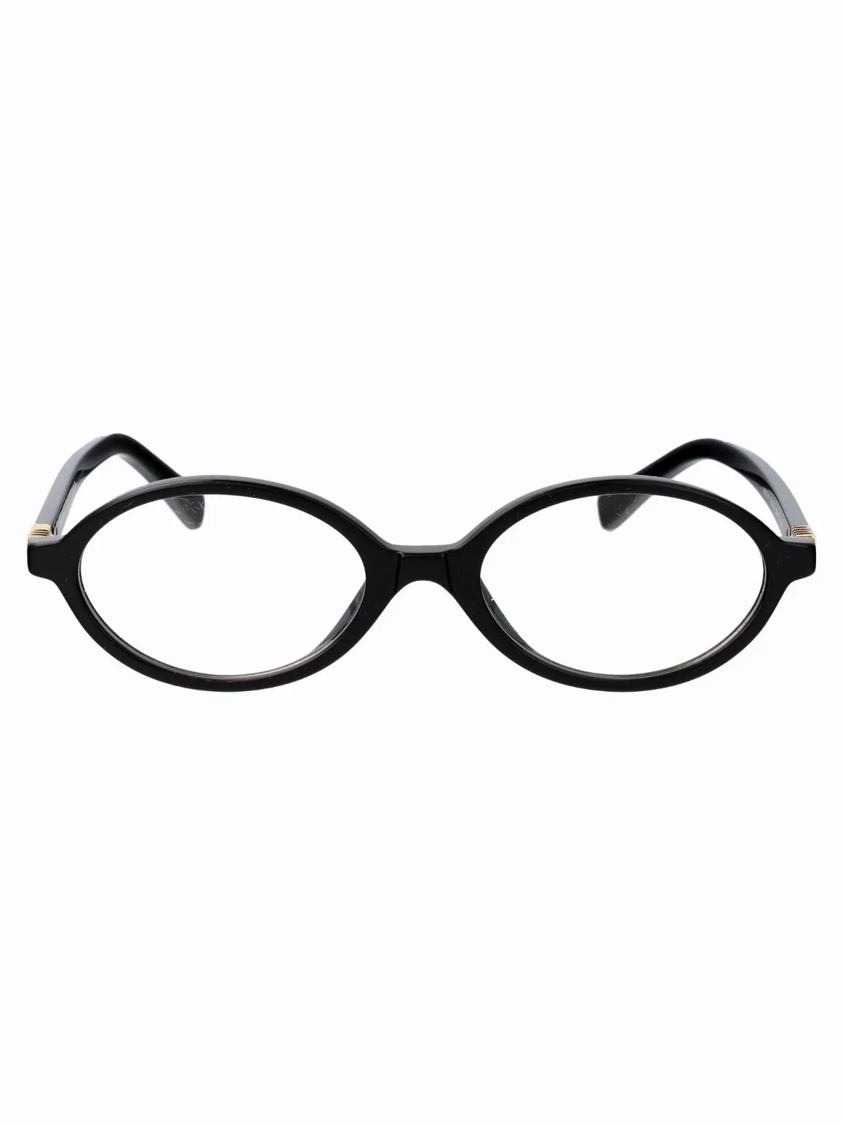 0MU Black Acetate Oval Eyeglasses by Miu Miu