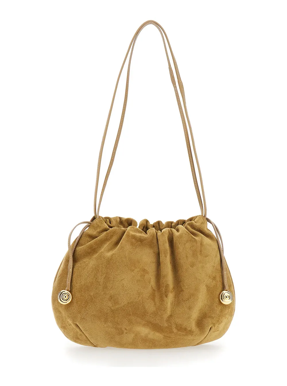 Suede Drawstring Clutch by Liffner