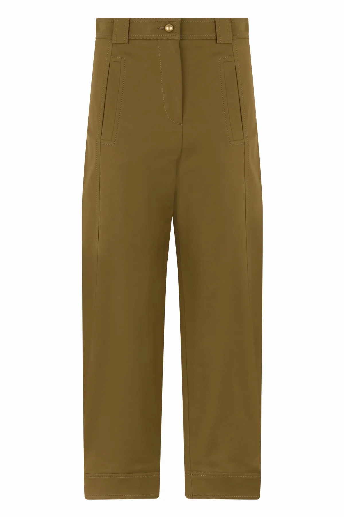 High-Waist Straight Cotton Trousers by Max Mara