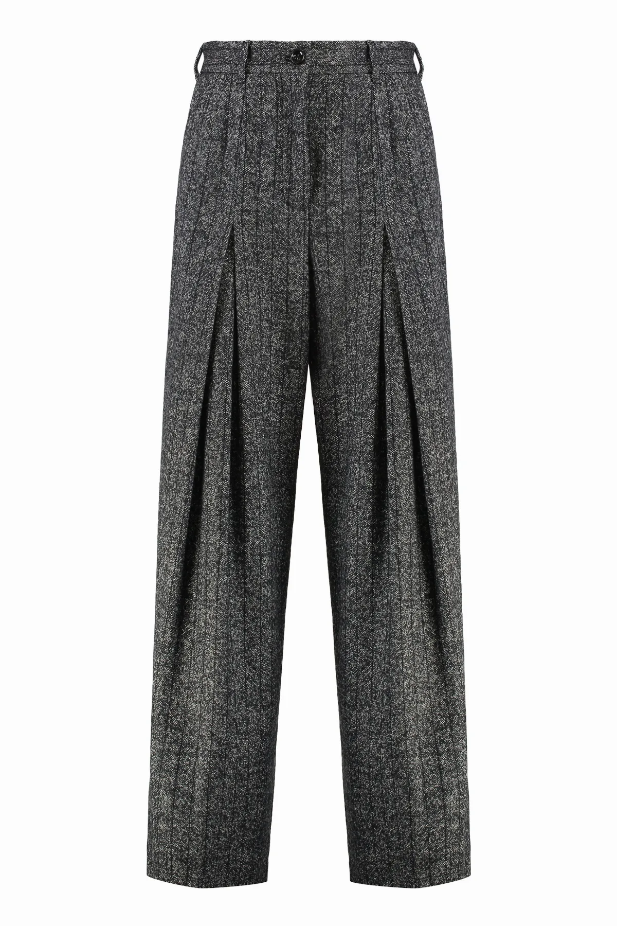 Pleated Wide-Leg Wool Trousers by Dolce & Gabbana