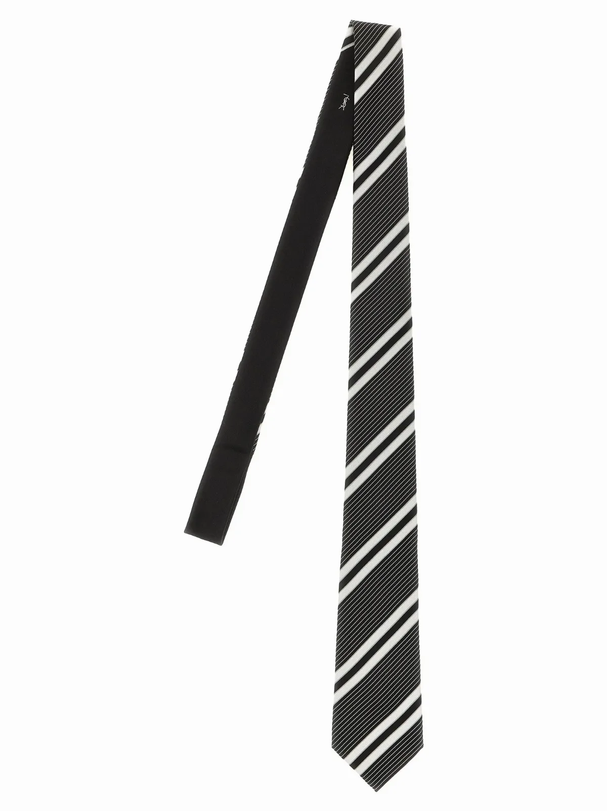 Jacquard Diagonal Striped Necktie by Saint Laurent