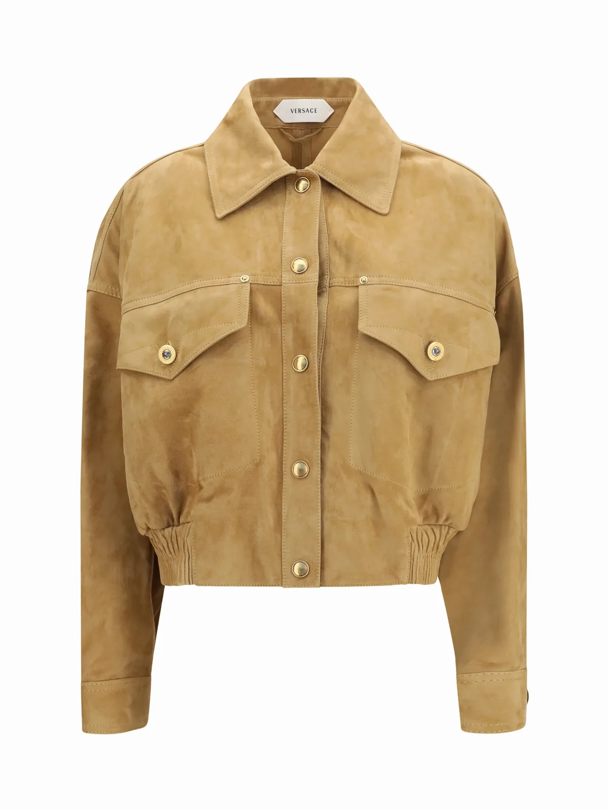 Lamb Suede Oversized Blouson Jacket by Versace