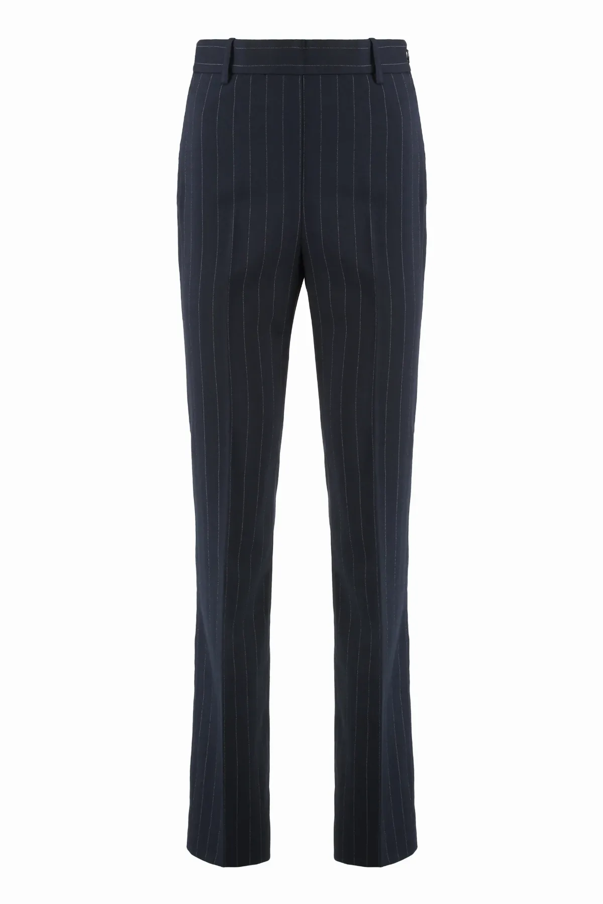 Chalk-Striped Wool Blend Trousers