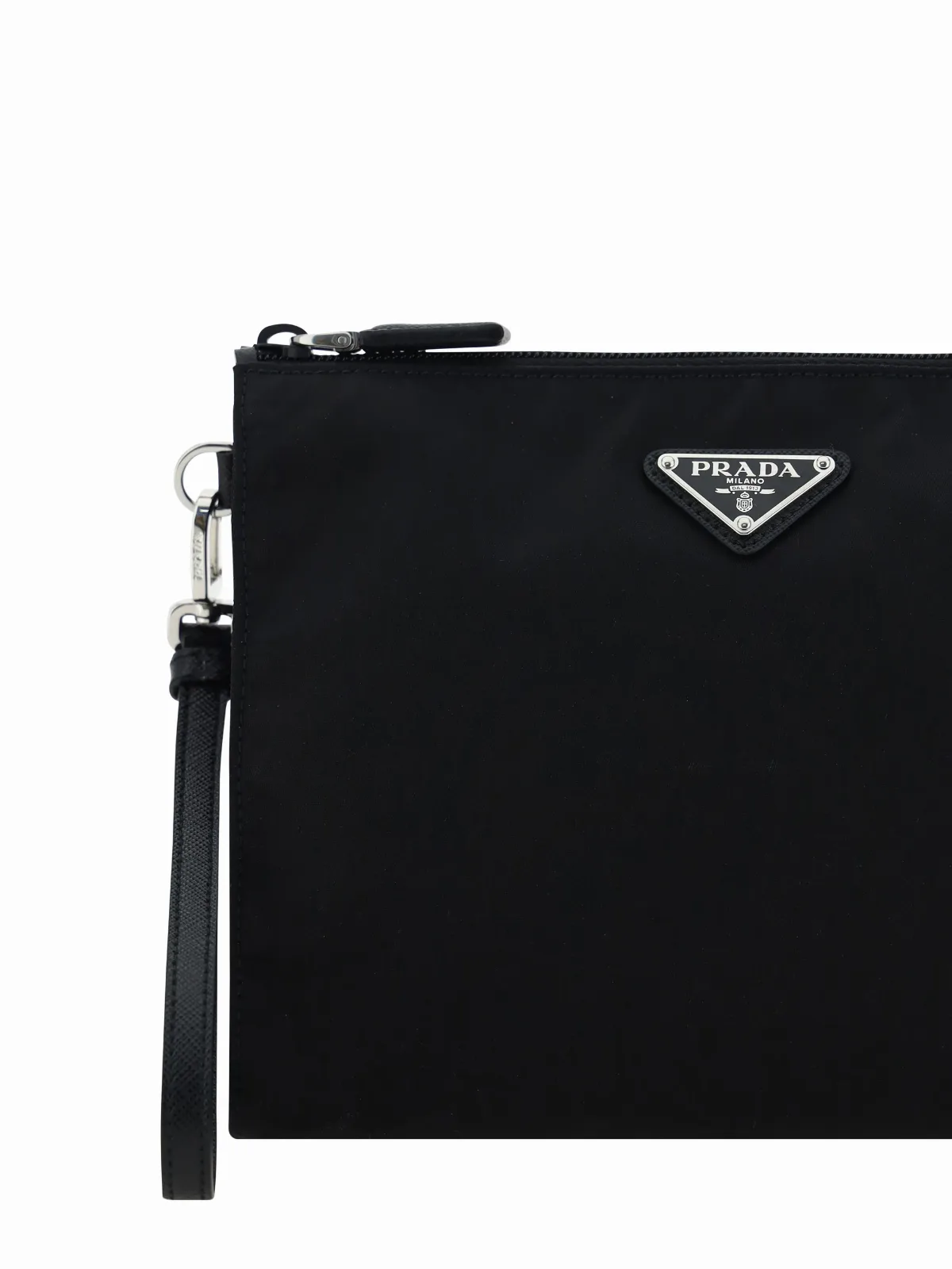 Nylon Pouch Clutch by Prada