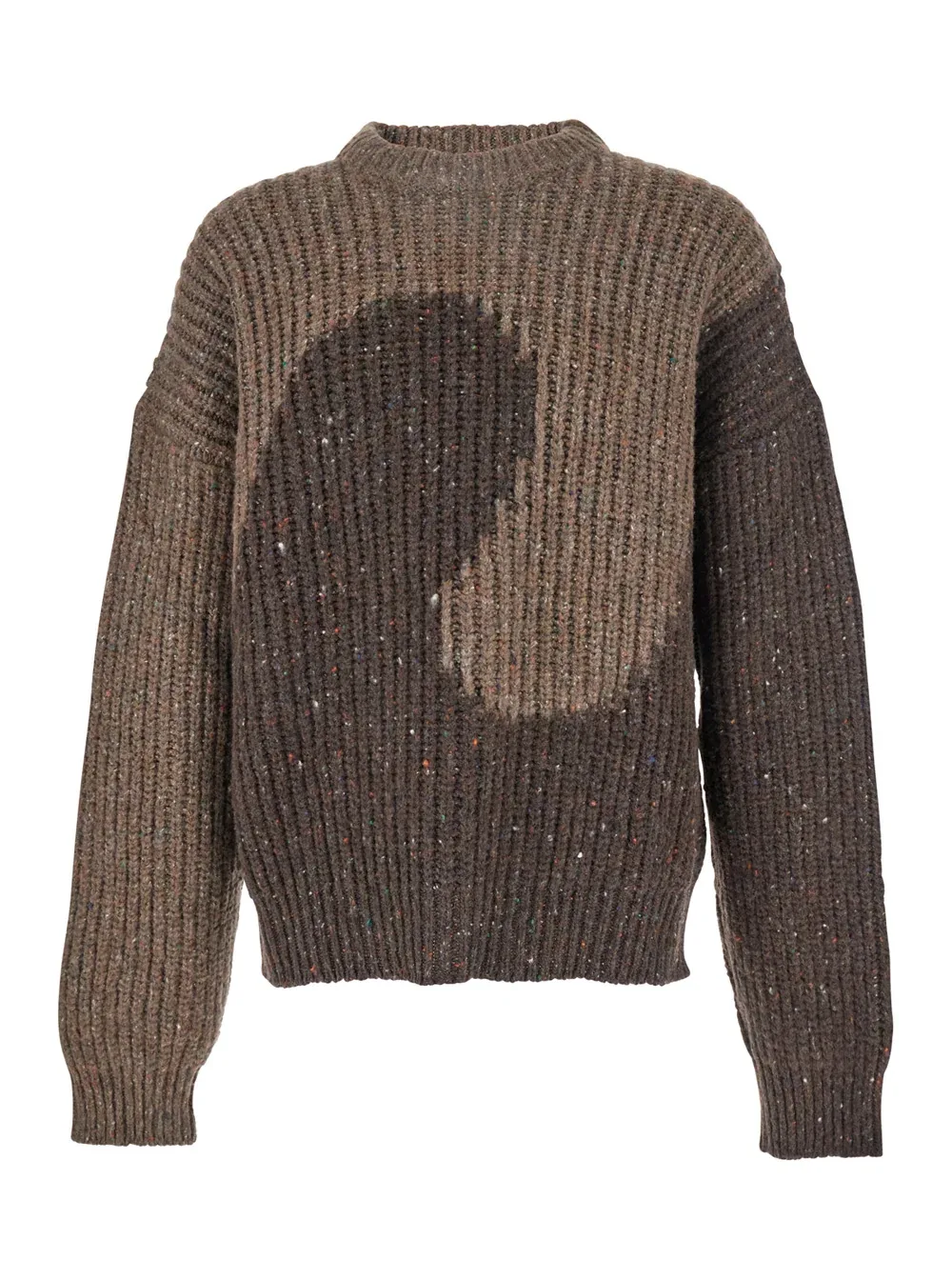 Wool-Blend Crewneck with Bicolor Motif Sweater by Erl