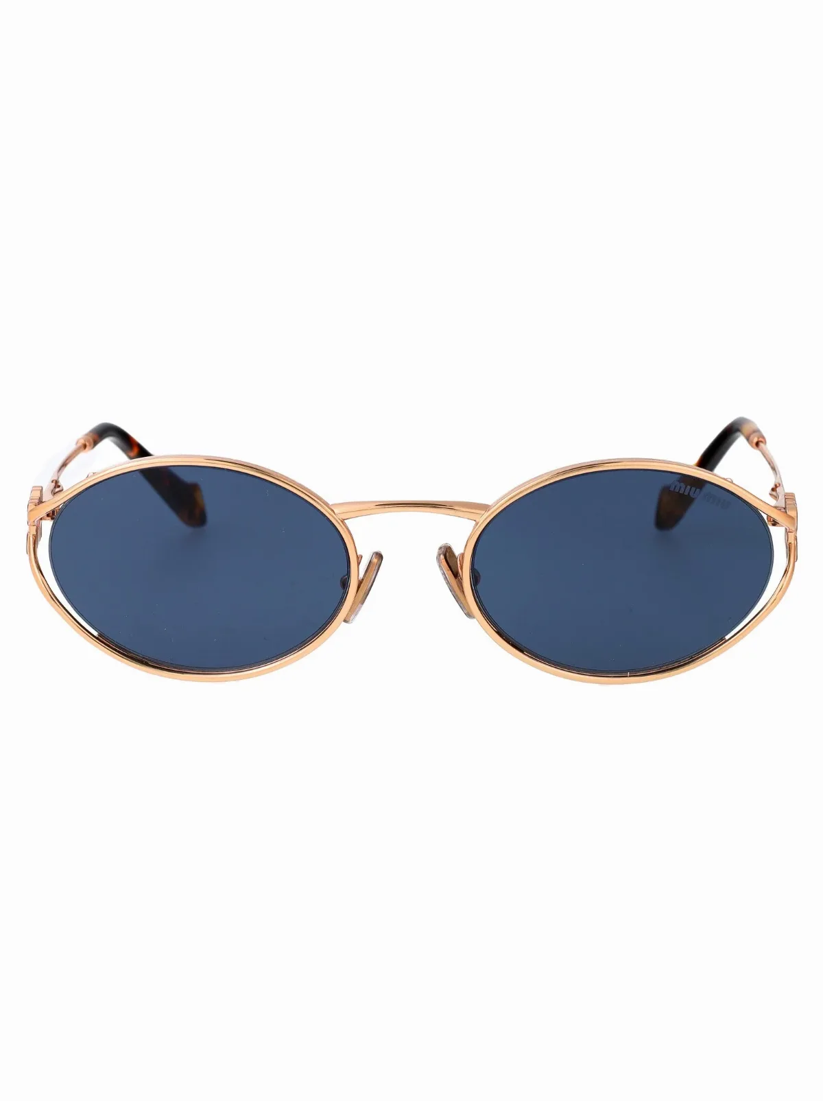 0MU Rose Gold Metal Sunglasses by Miu Miu