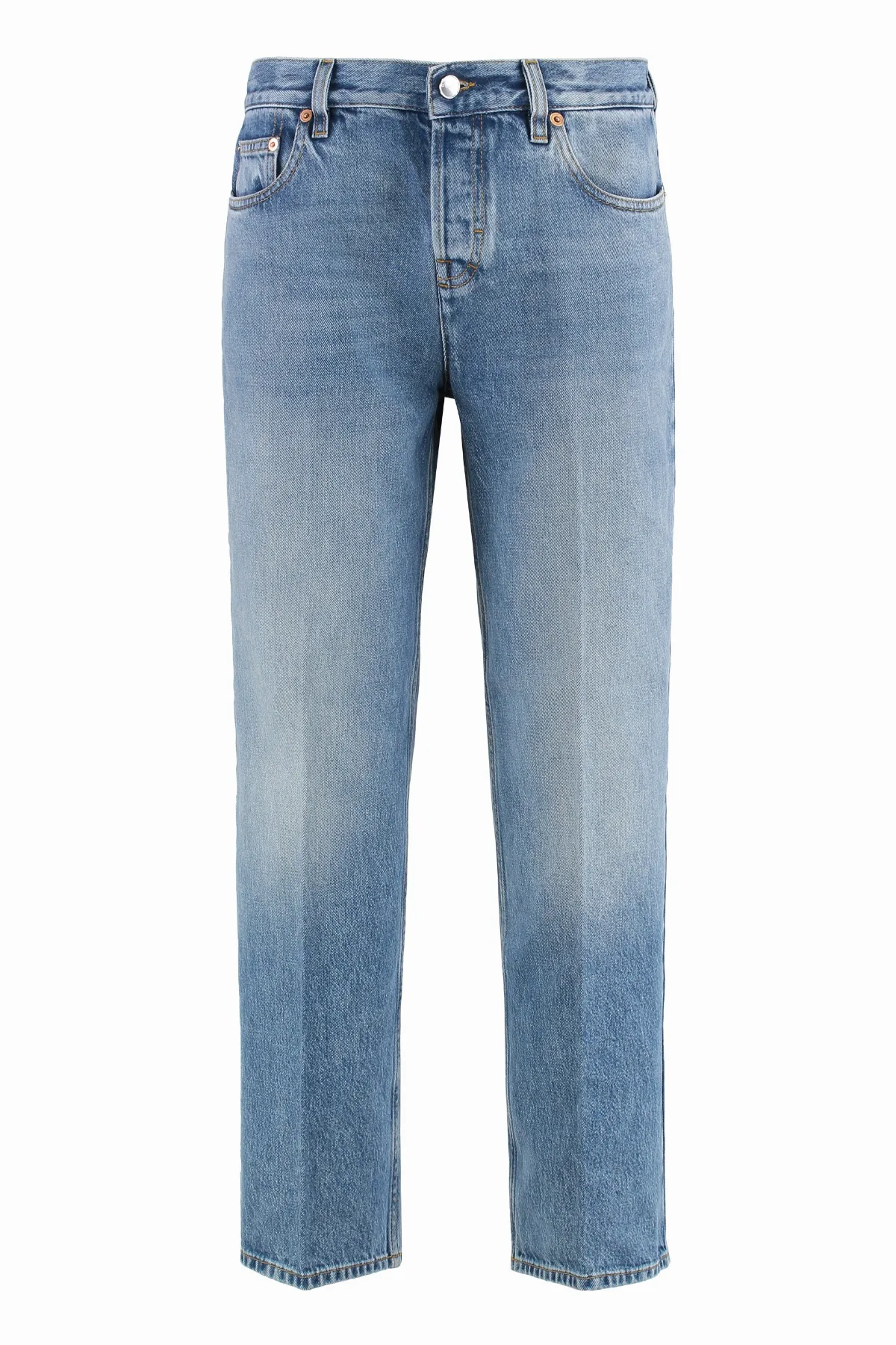 5-Pocket Straight-Leg Cotton Jeans by Gucci