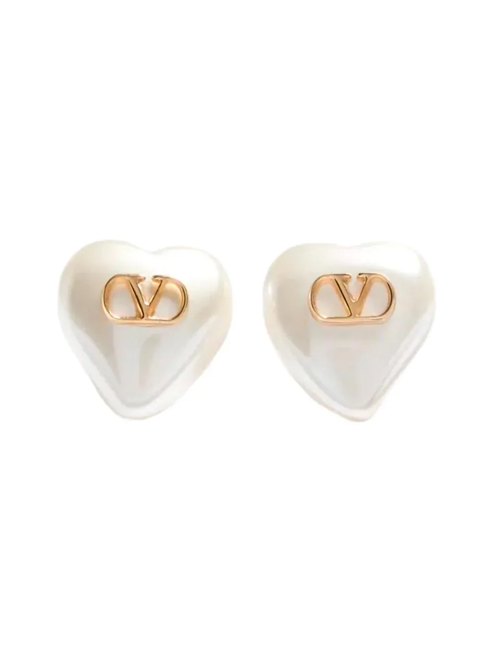 Pearl and VLogo Stud Earrings by Valentino Garavani