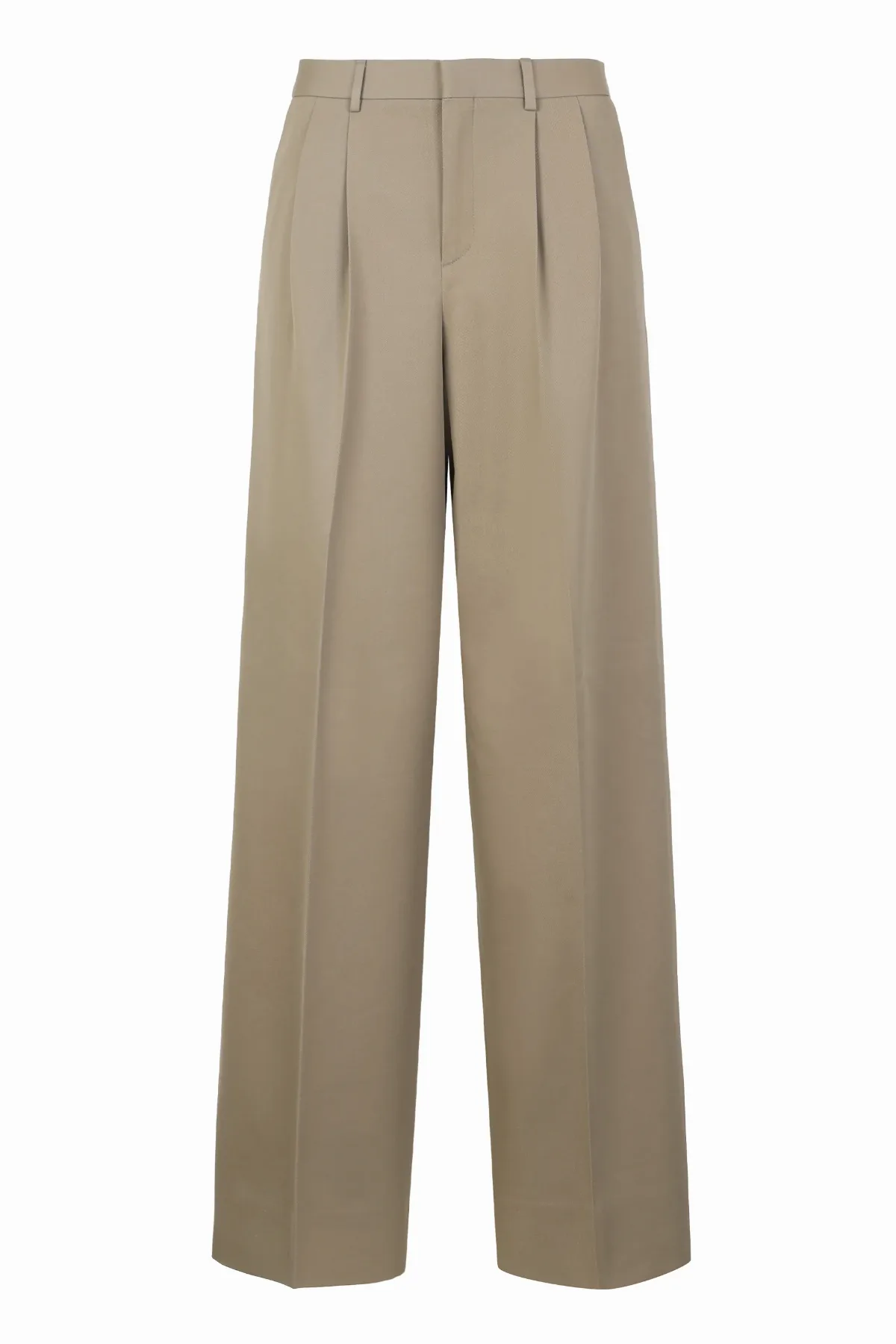 Cotton-Wool Wide-Leg Trousers by Celine