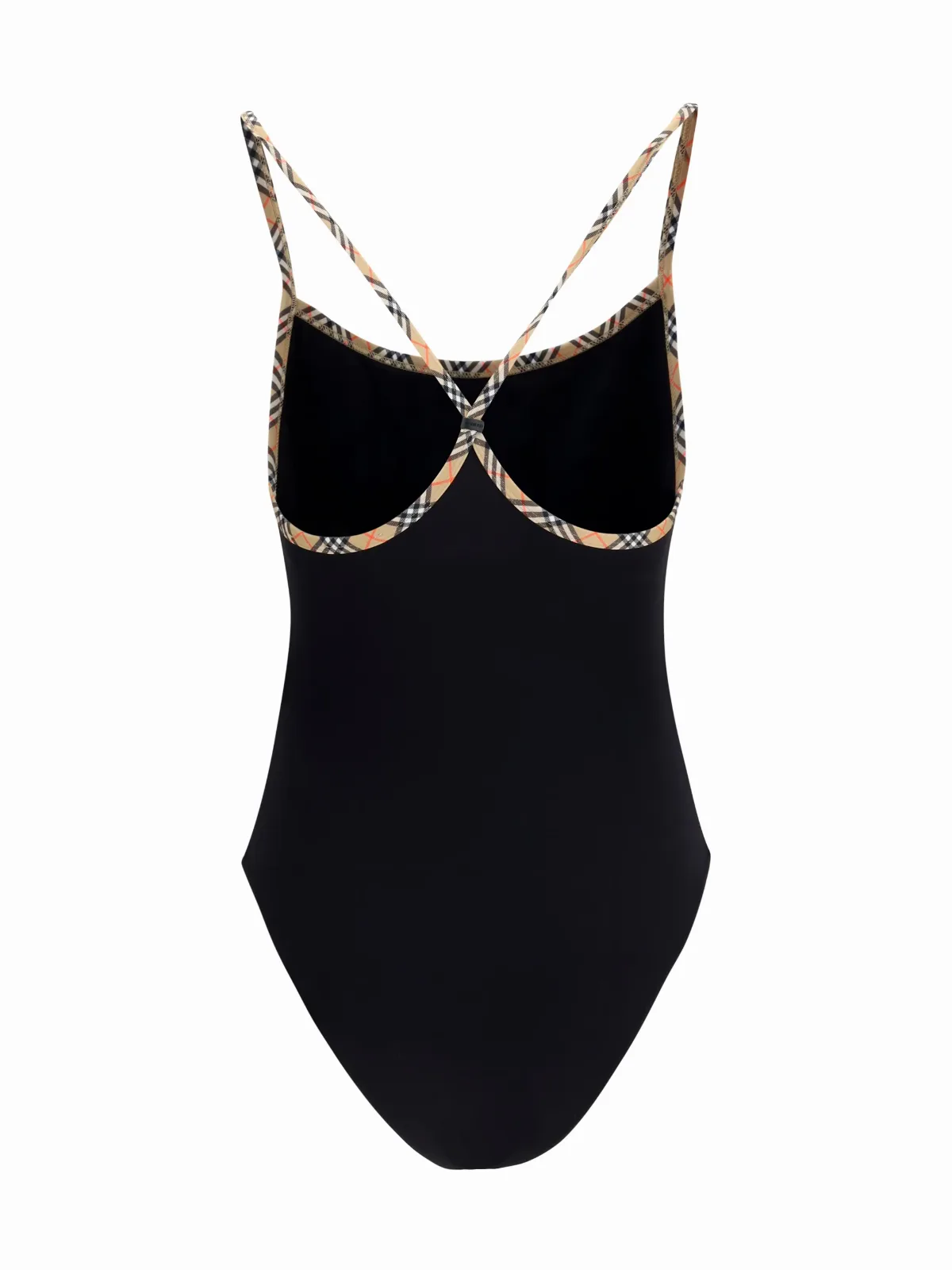 Checkered-Trim One-Piece Swimsuit by Burberry