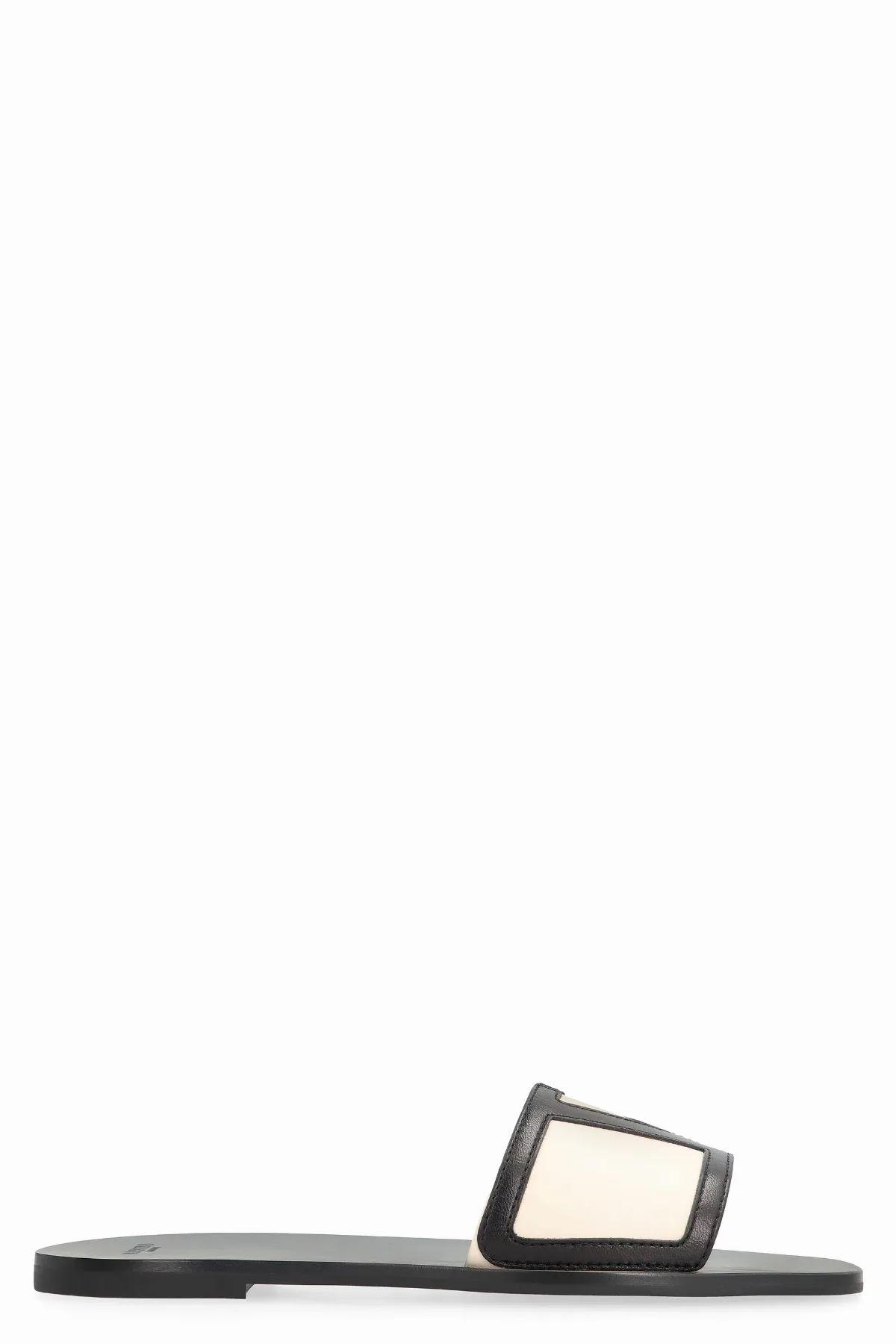 Square-Toe Lambskin Slide Sandal by Valentino Garavani
