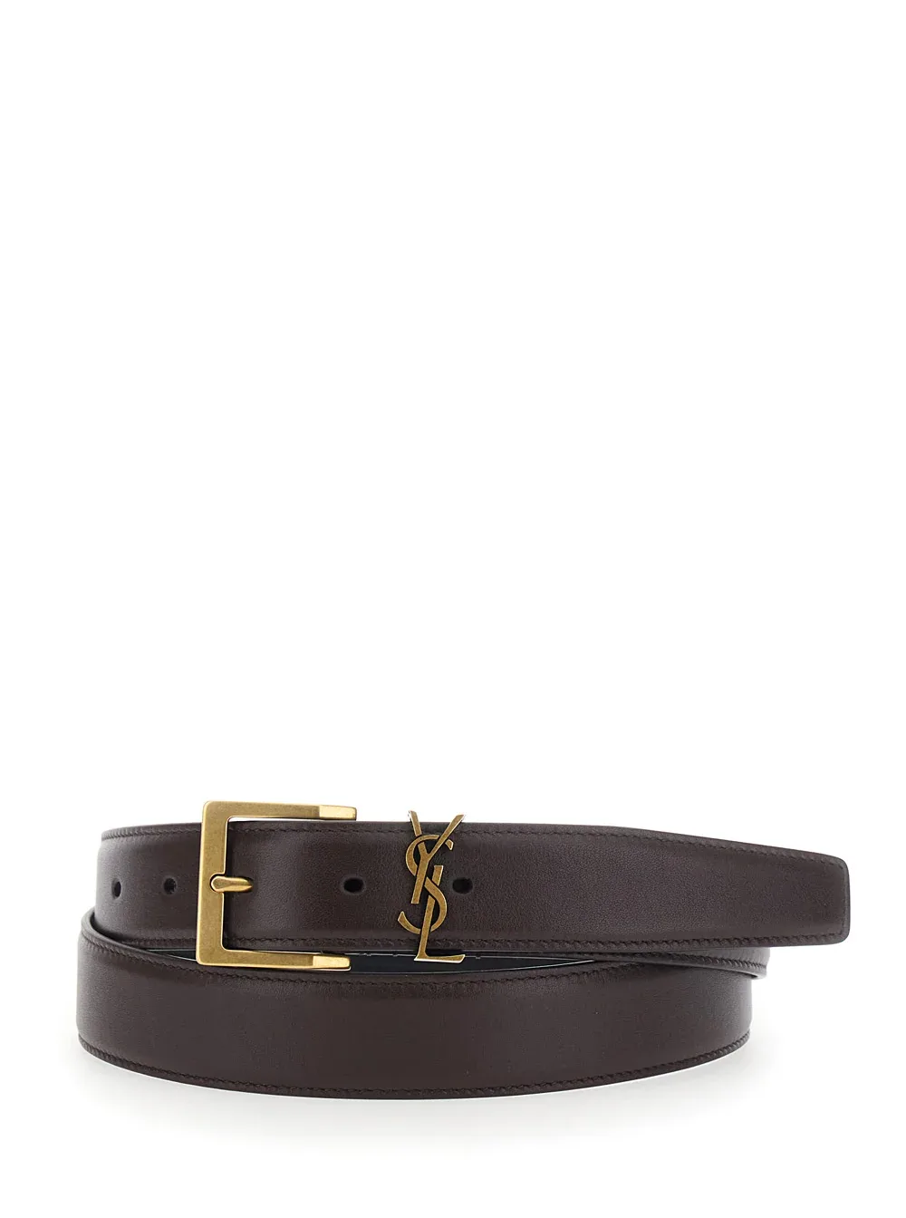 Cassandre Plate Leather Belt by Saint Laurent