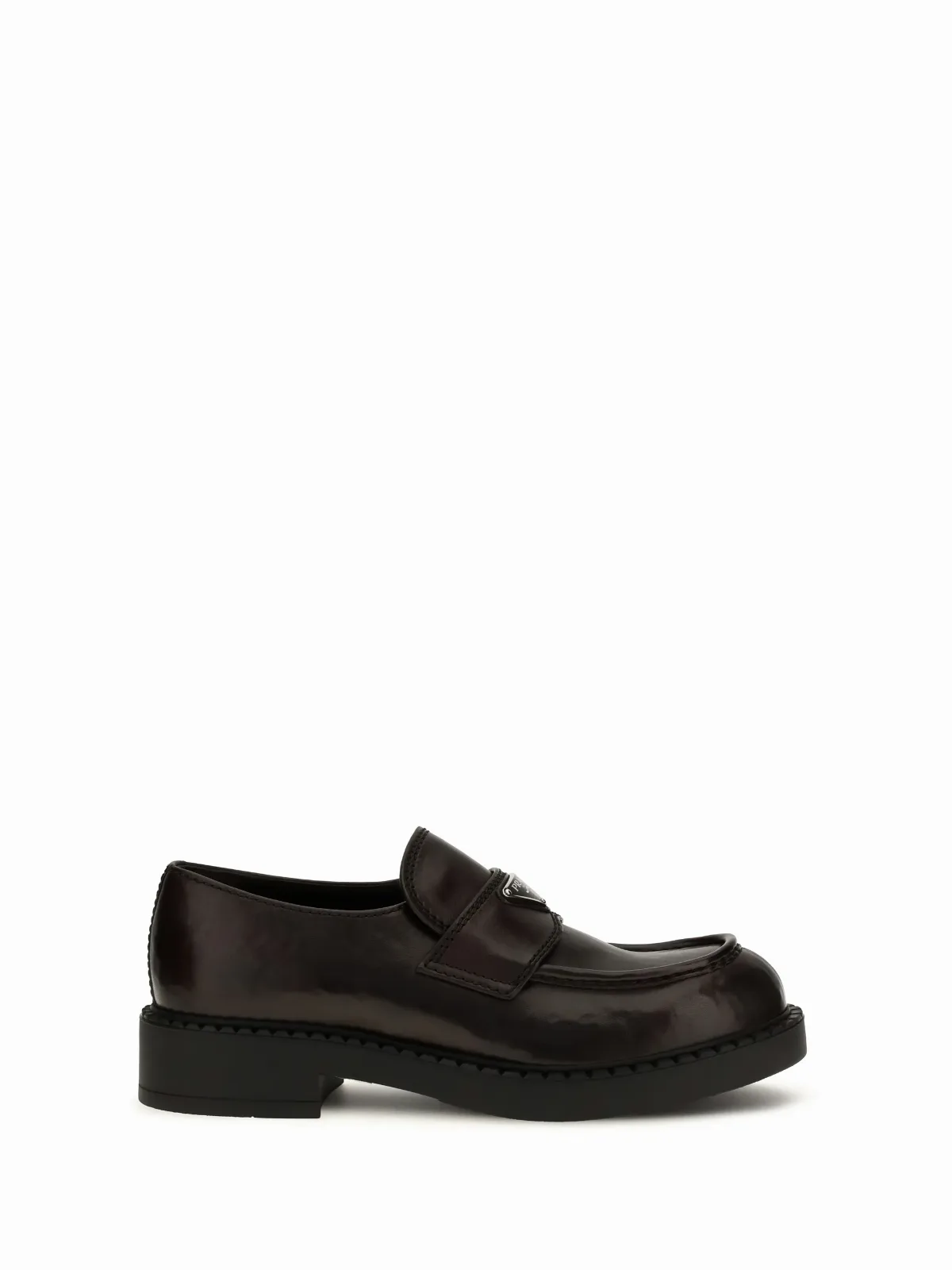 Brushed Calf Leather Loafer by Prada