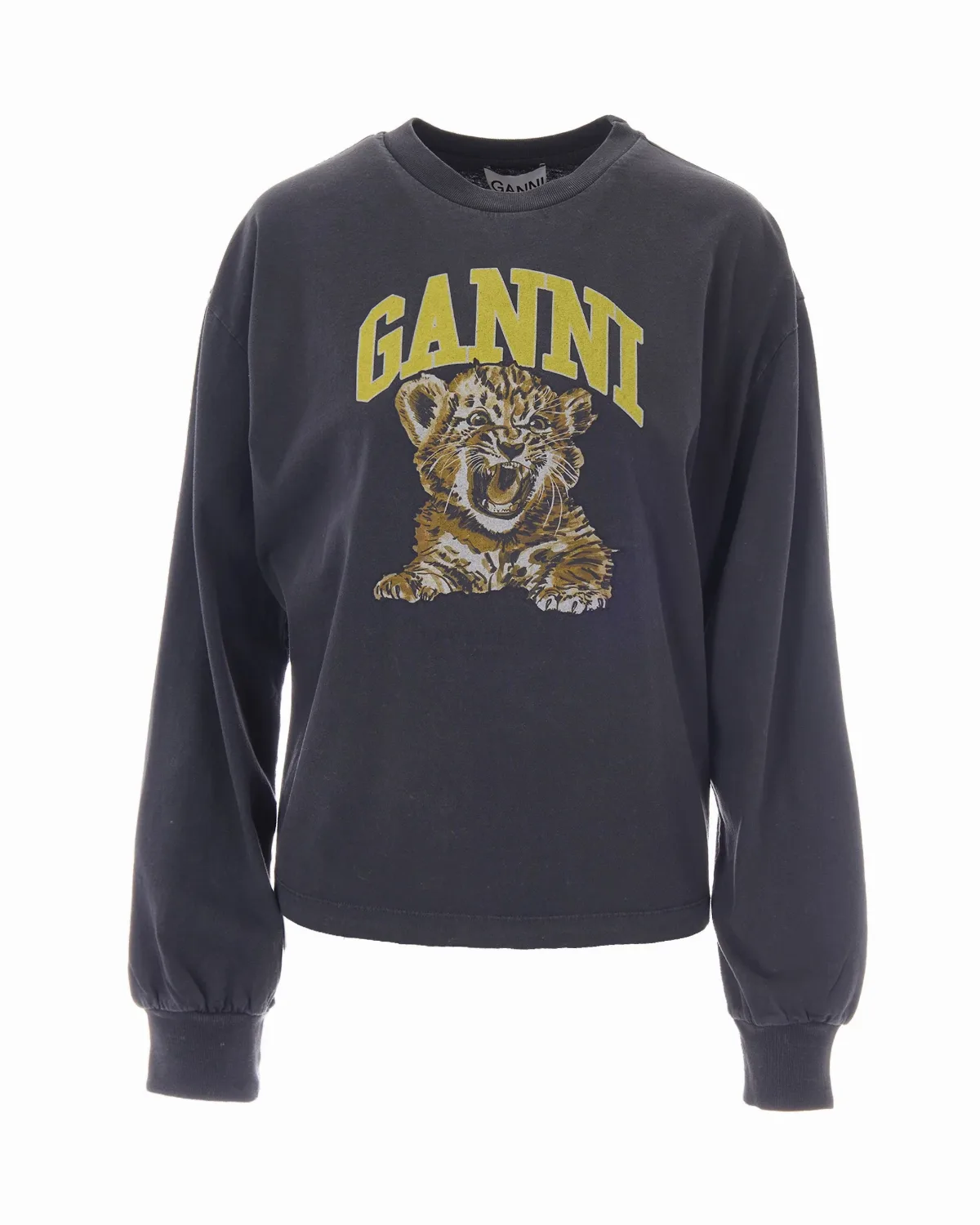 Tiger-Print Logo Sweatshirt by Ganni