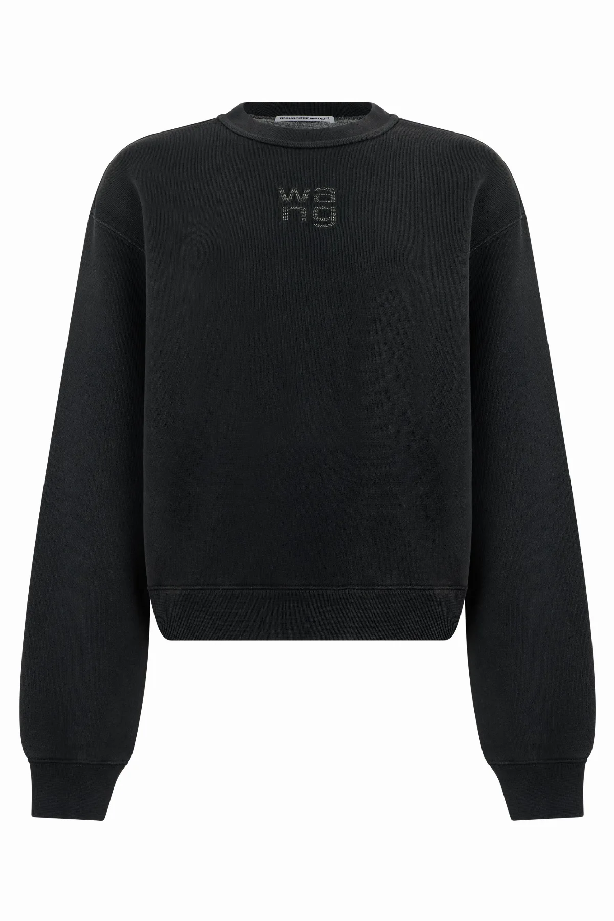 Rhinestone-Logo Cotton Sweatshirt by alexander wang