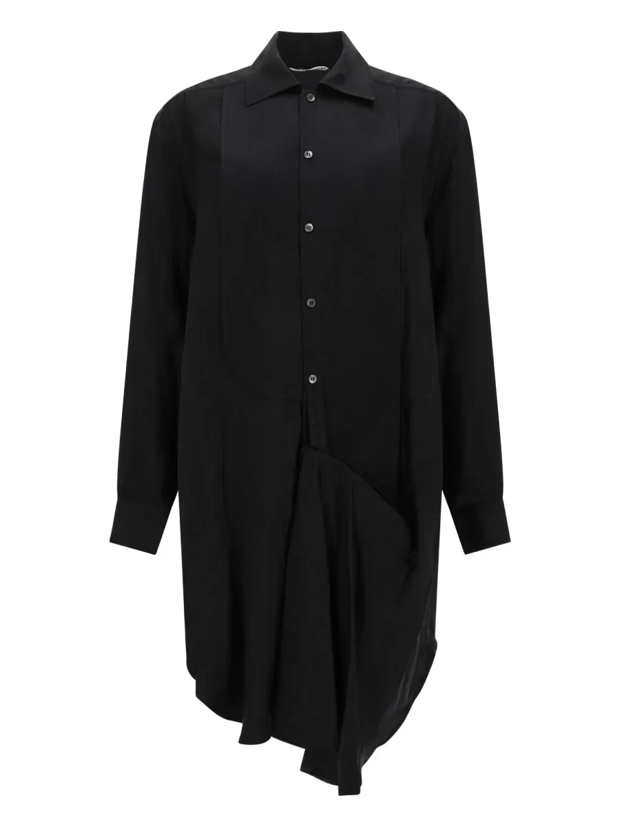 Tuxedo Drape Silk Midi Dress by JW Anderson