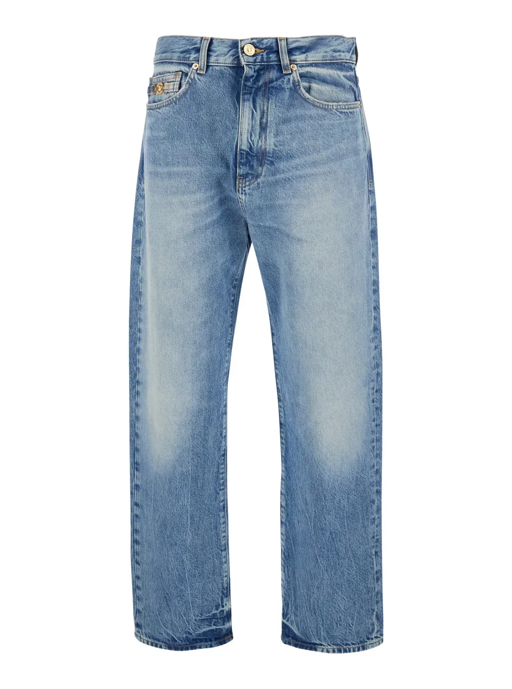 Light-Wash Denim Jeans by Versace