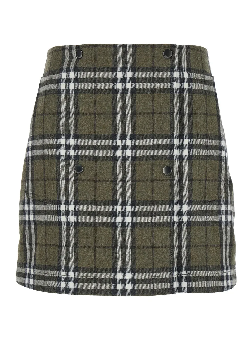 Virgin Wool Checked Skirt by Burberry