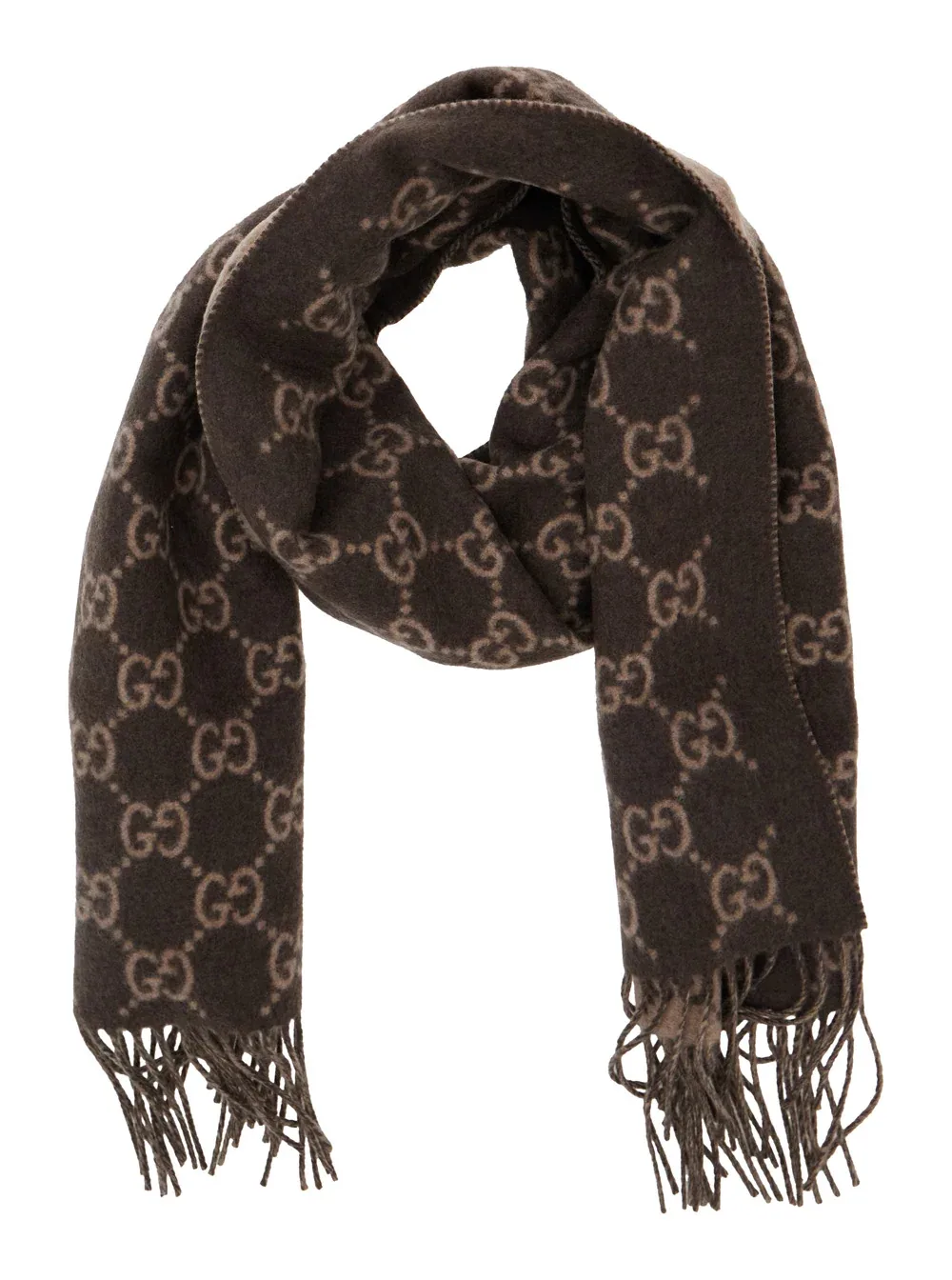 GG Monogram Cashmere Scarf